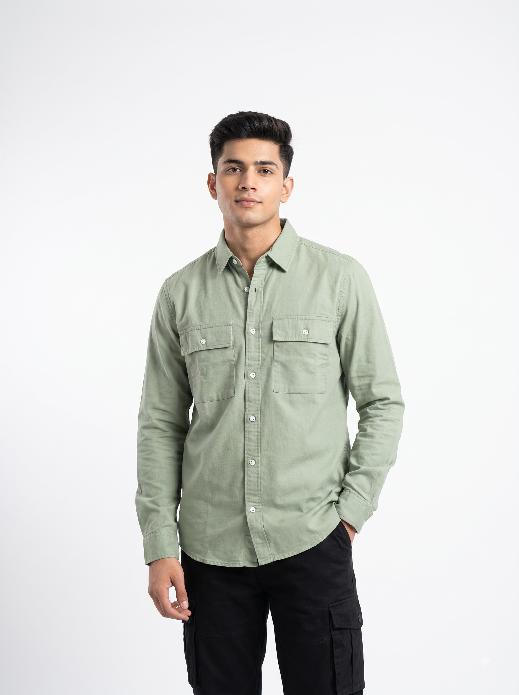 Zyloft solid Intense Double Flap Pocket Shirt
