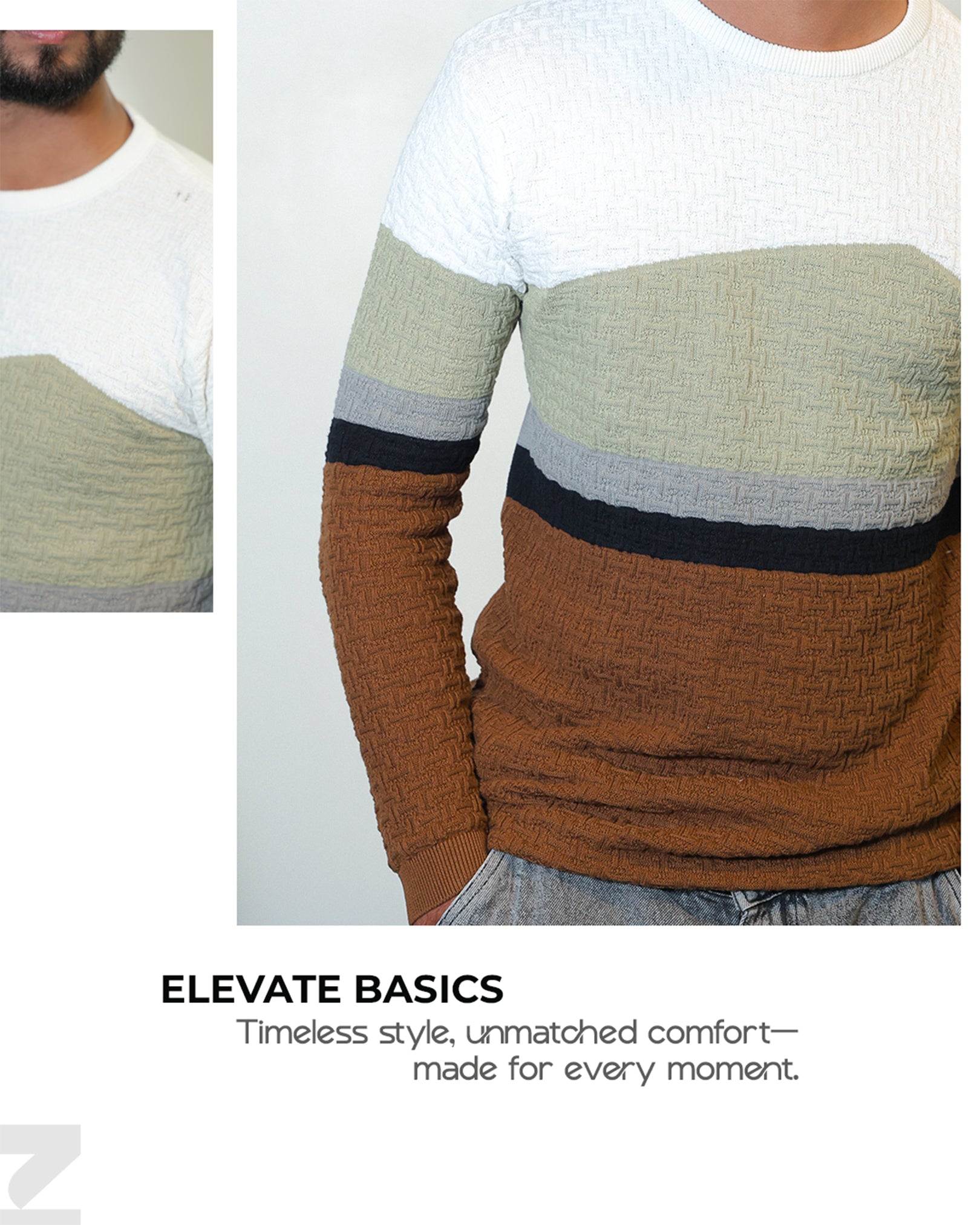 Men’s Premium Textured Colorblock T-Shirt