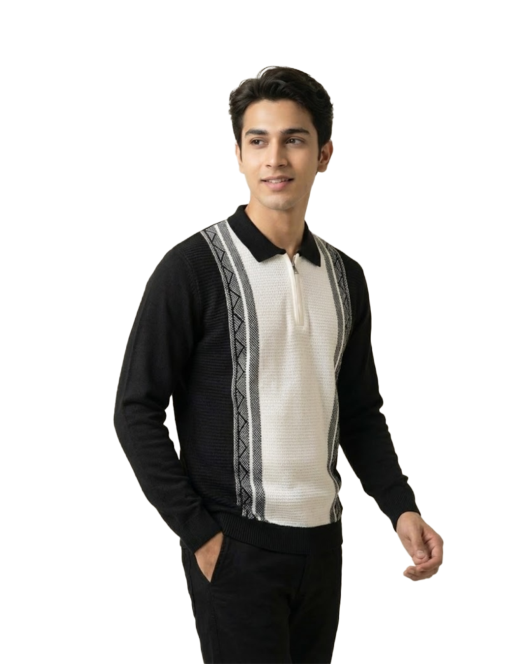 Men’s Premium Knitted Zip Polo Sweater