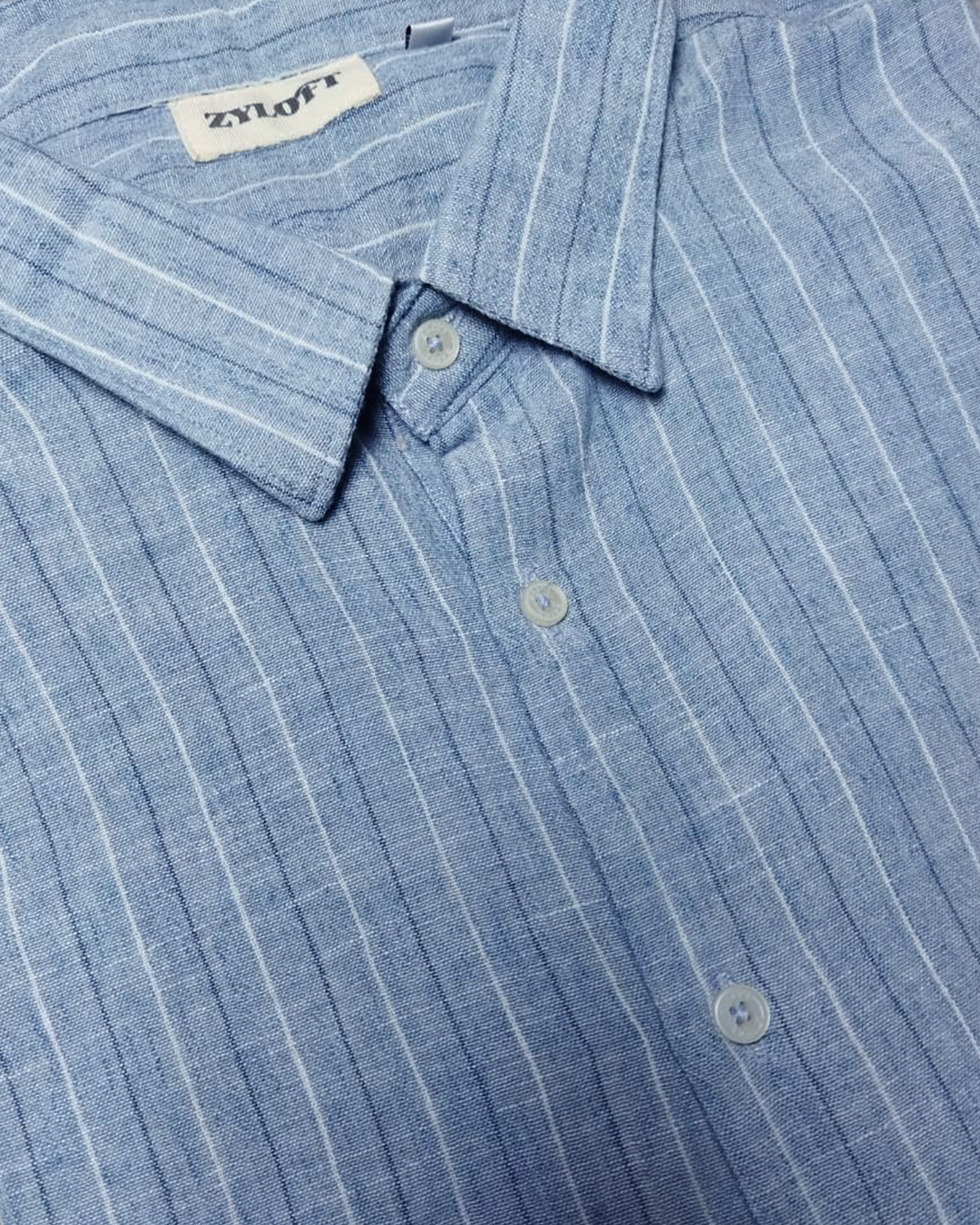 Zyloft Linen Shirt – Vertical Stripes