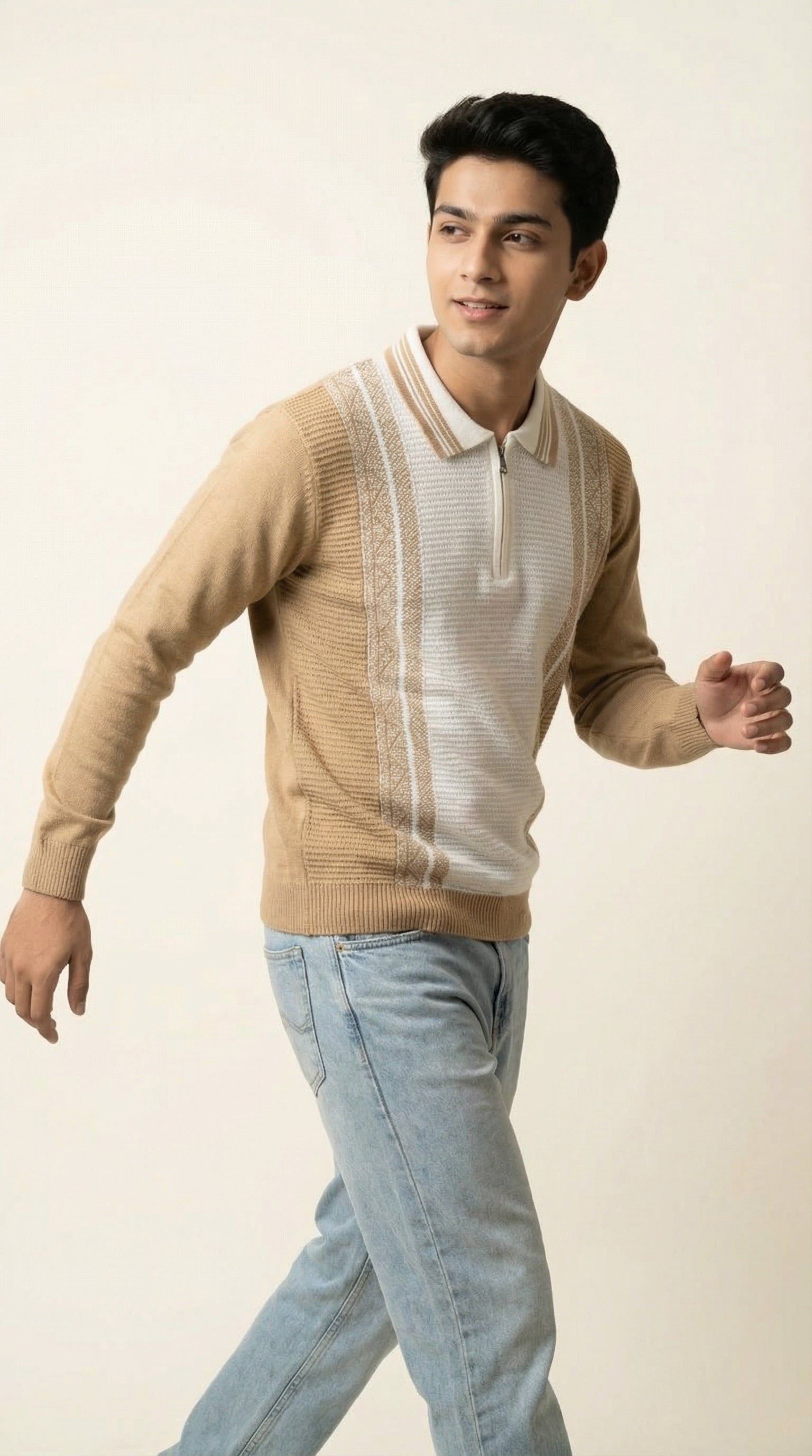 Men’s Premium Knitted Zip Polo Sweater