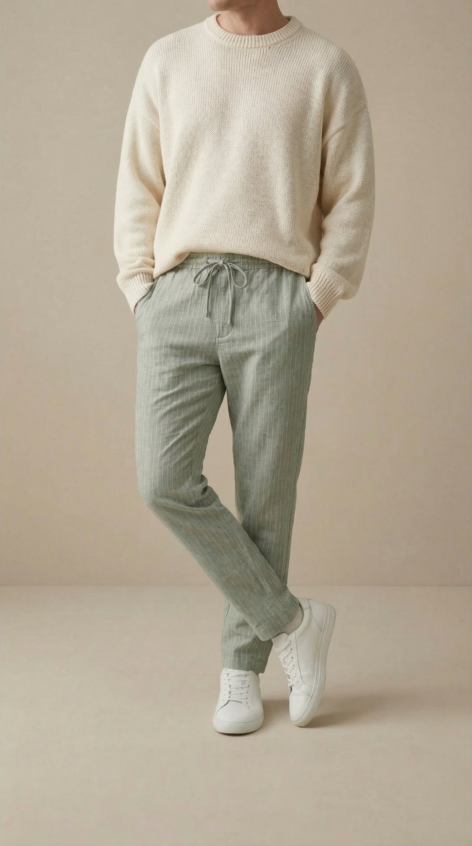 Linen Drawstring Pants | Premium Relaxed-Fit Cotton Linen Trousers for Men