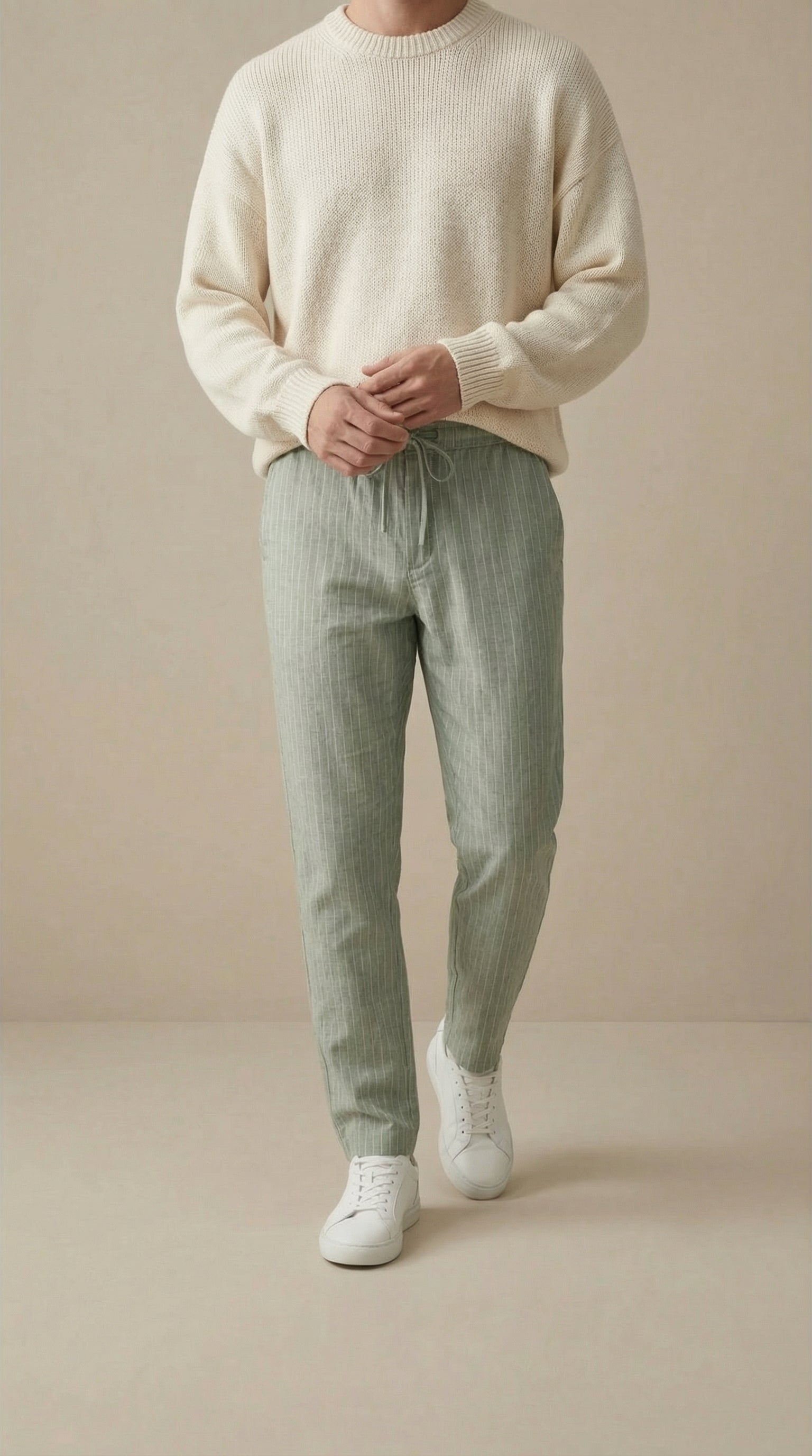Linen Drawstring Pants | Premium Relaxed-Fit Cotton Linen Trousers for Men