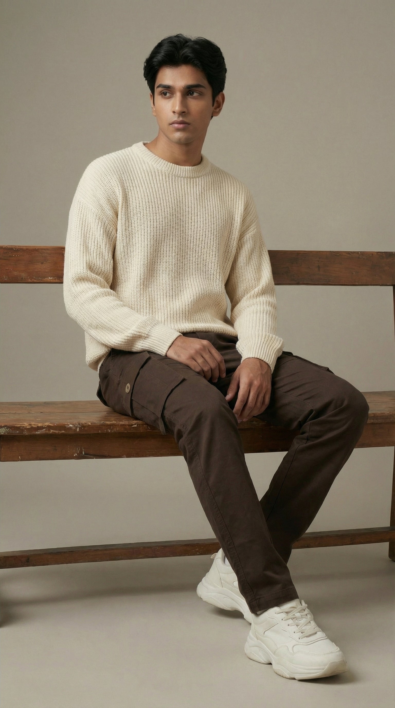 Men Regular Fit Cargo Pants in Cotton Twill – 6 Pocket Casual Utility Wear