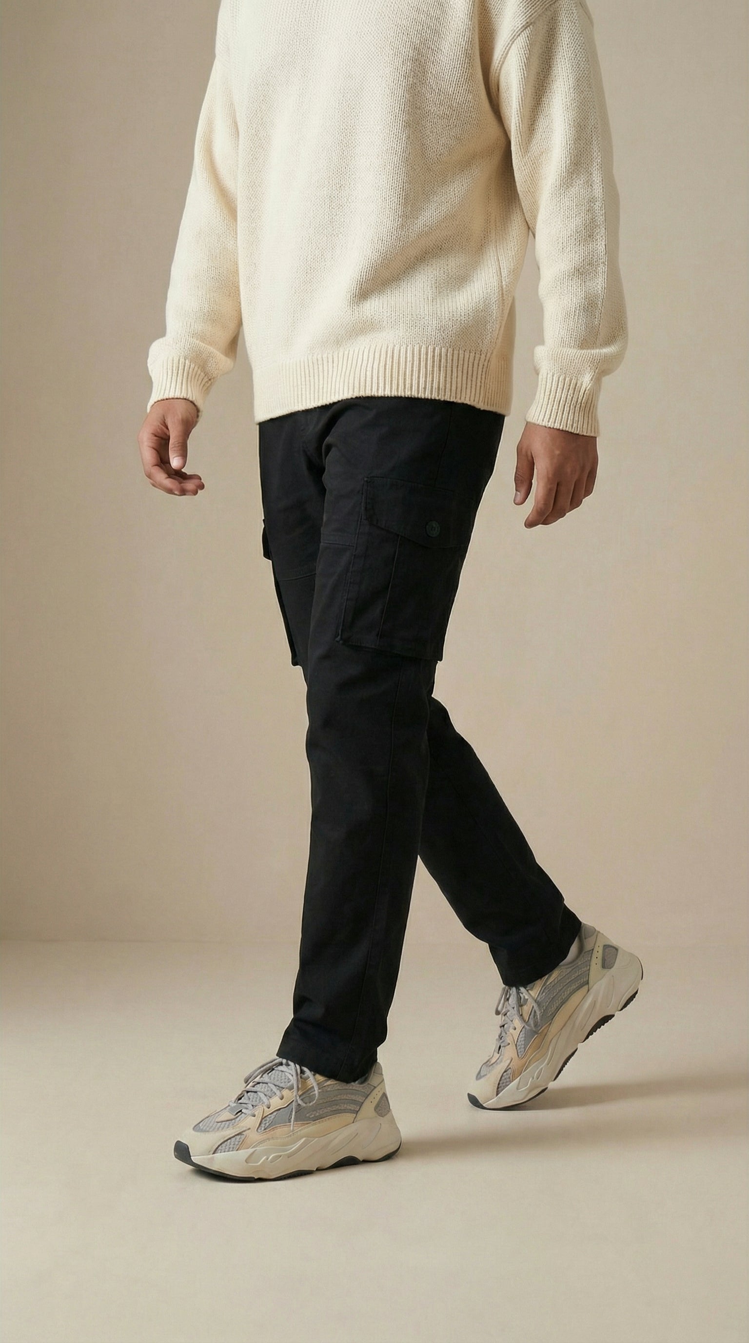 Men Regular Fit Cargo Pants in Cotton Twill – 6 Pocket Casual Utility Wear