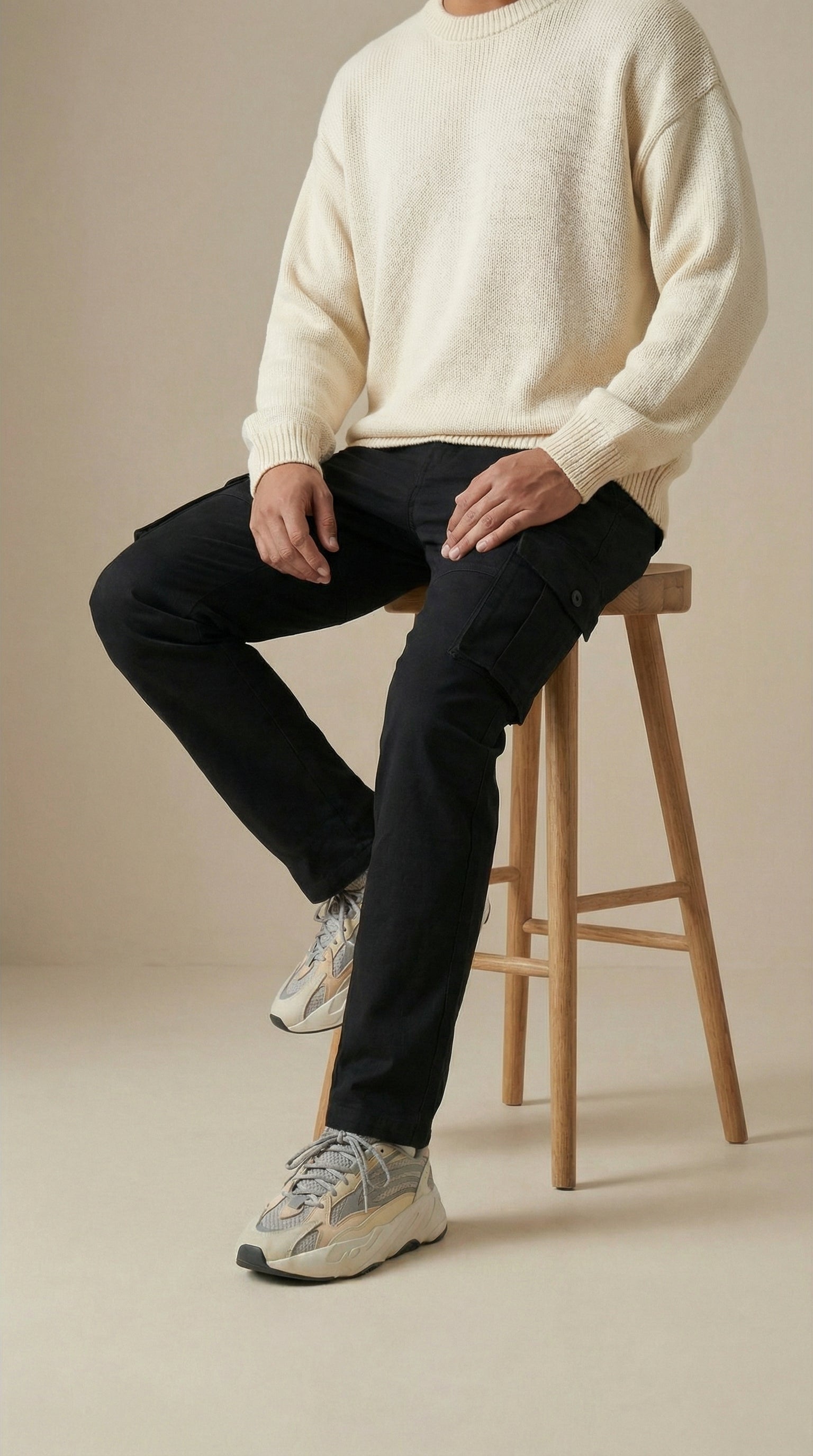 Men Regular Fit Cargo Pants in Cotton Twill – 6 Pocket Casual Utility Wear