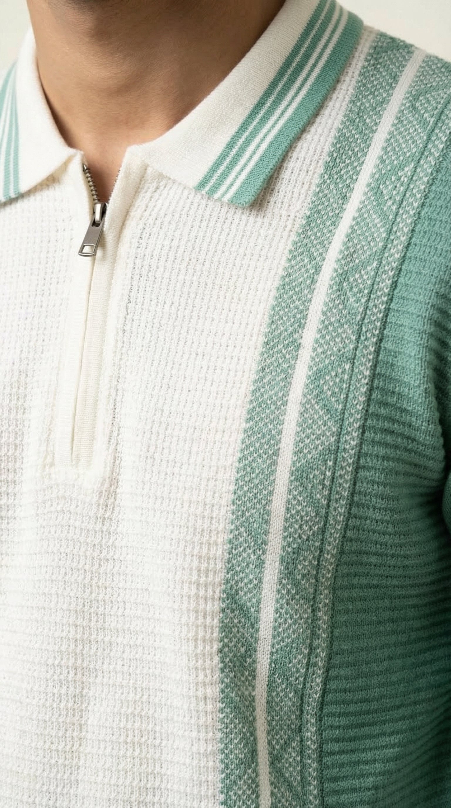 Men’s Premium Knitted Zip Polo Sweater