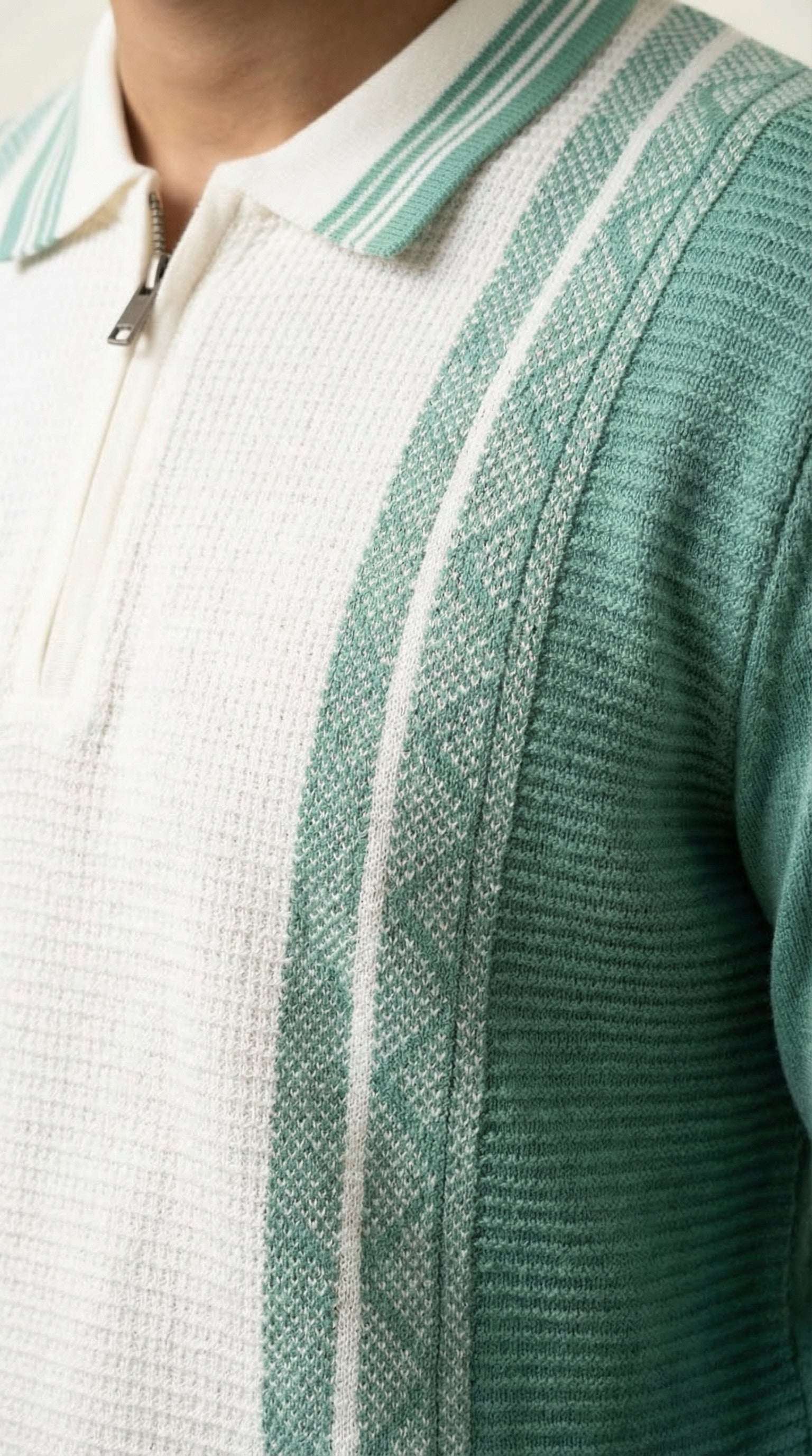 Men’s Premium Knitted Zip Polo Sweater