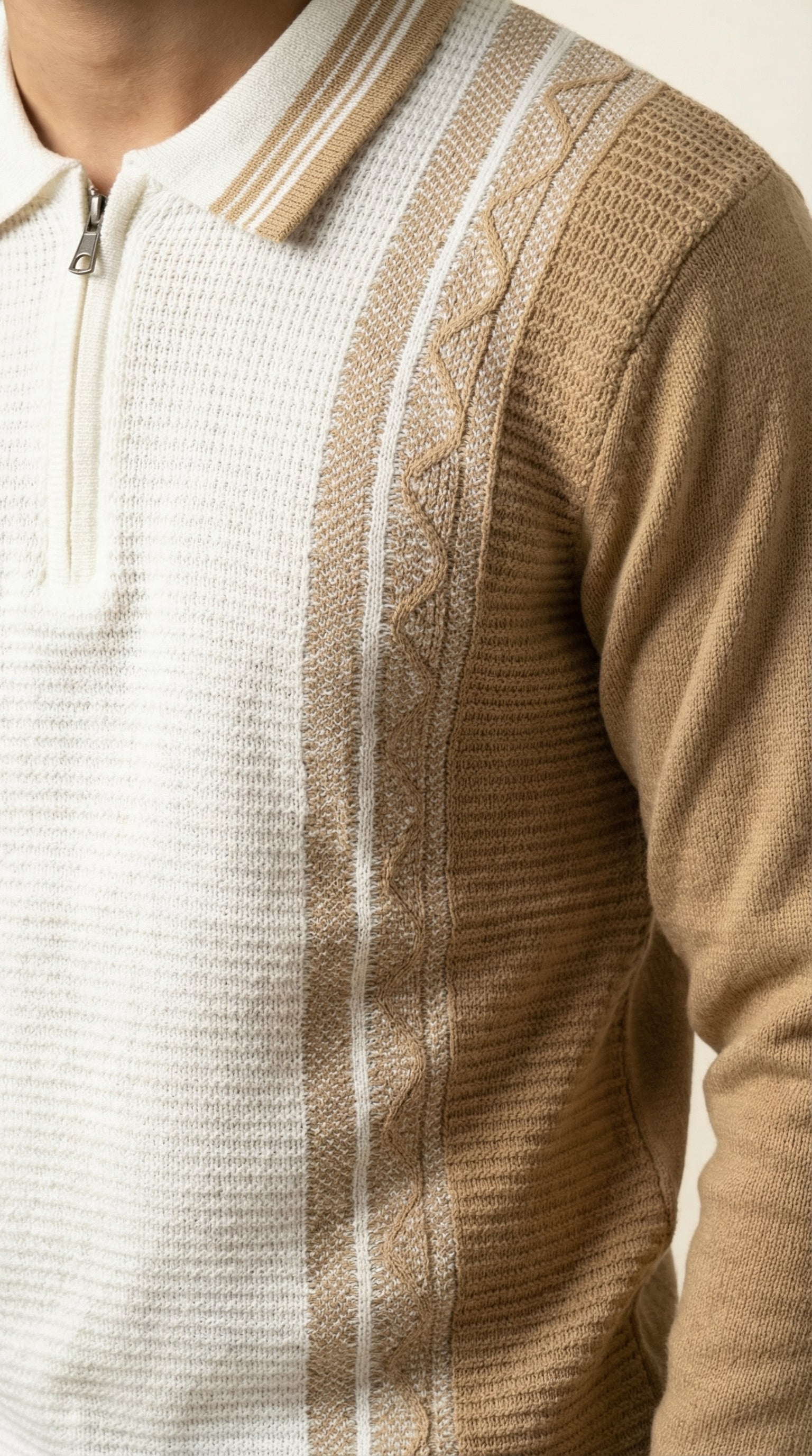 Men’s Premium Knitted Zip Polo Sweater