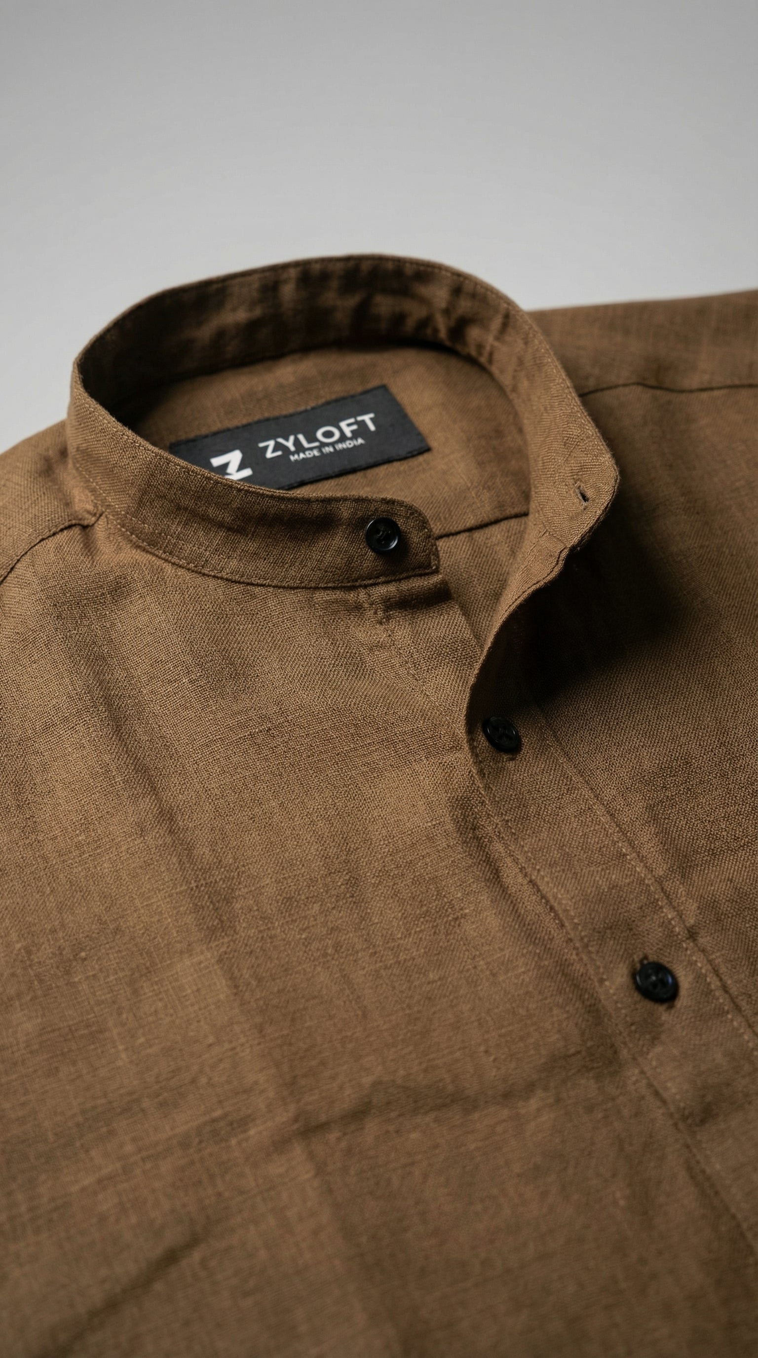 Regular Chinese Collar Shirt | Premium Jute Cotton Minimal Shirt for Men