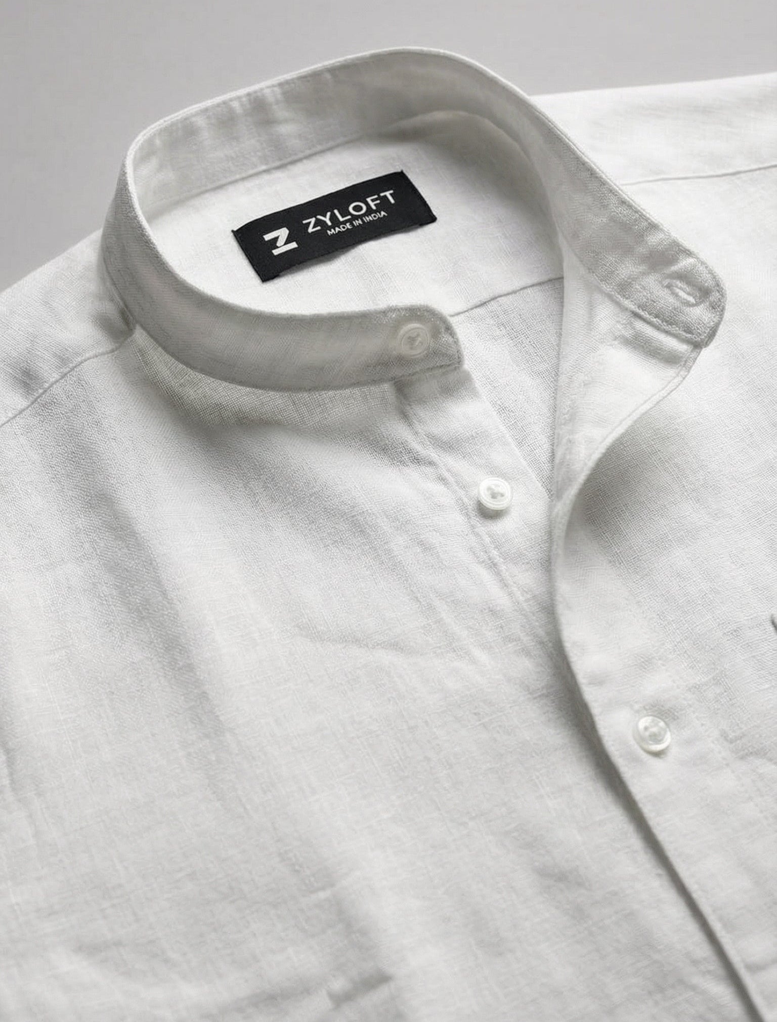 Regular Chinese Collar Shirt | Premium Jute Cotton Minimal Shirt for Men