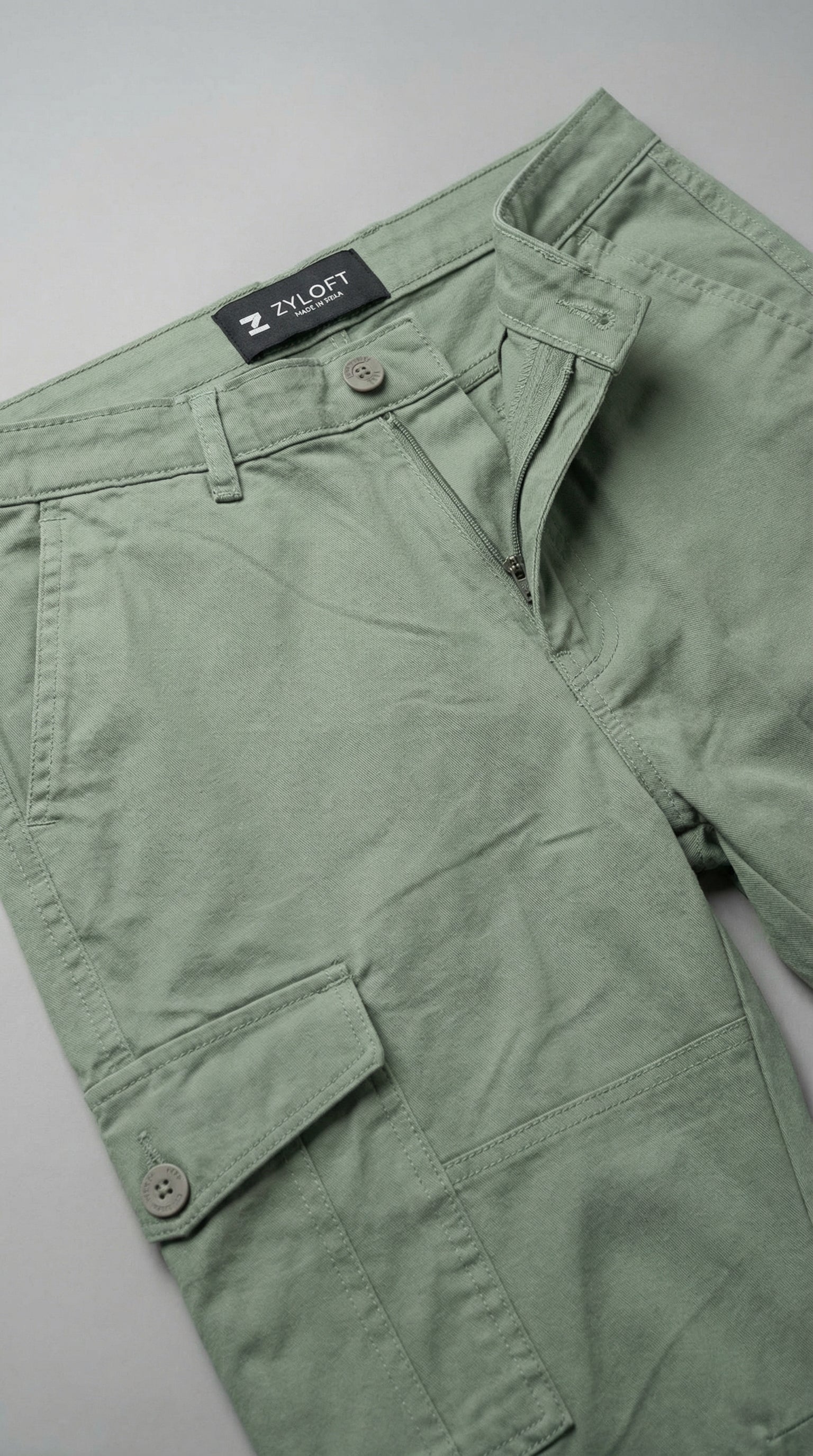 Men Regular Fit Cargo Pants in Cotton Twill – 6 Pocket Casual Utility Wear