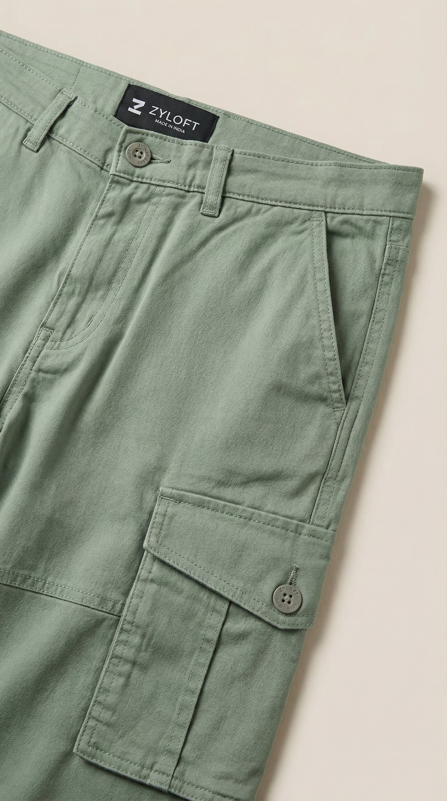 Men Regular Fit Cargo Pants in Cotton Twill – 6 Pocket Casual Utility Wear