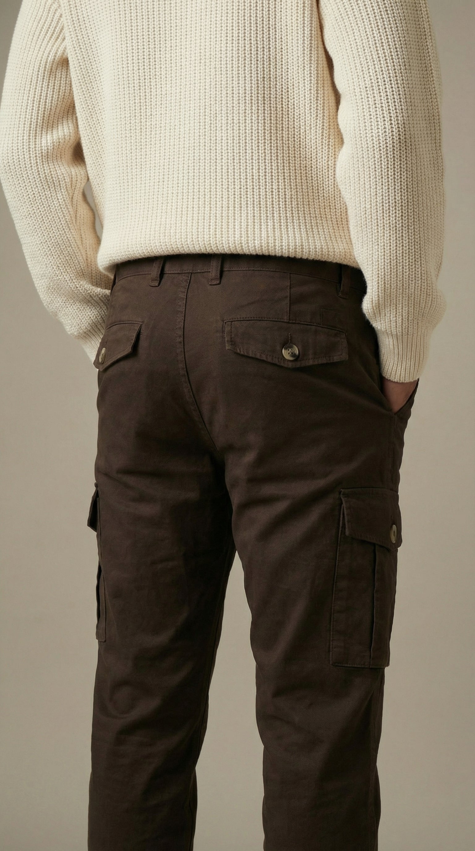 Men Regular Fit Cargo Pants in Cotton Twill – 6 Pocket Casual Utility Wear