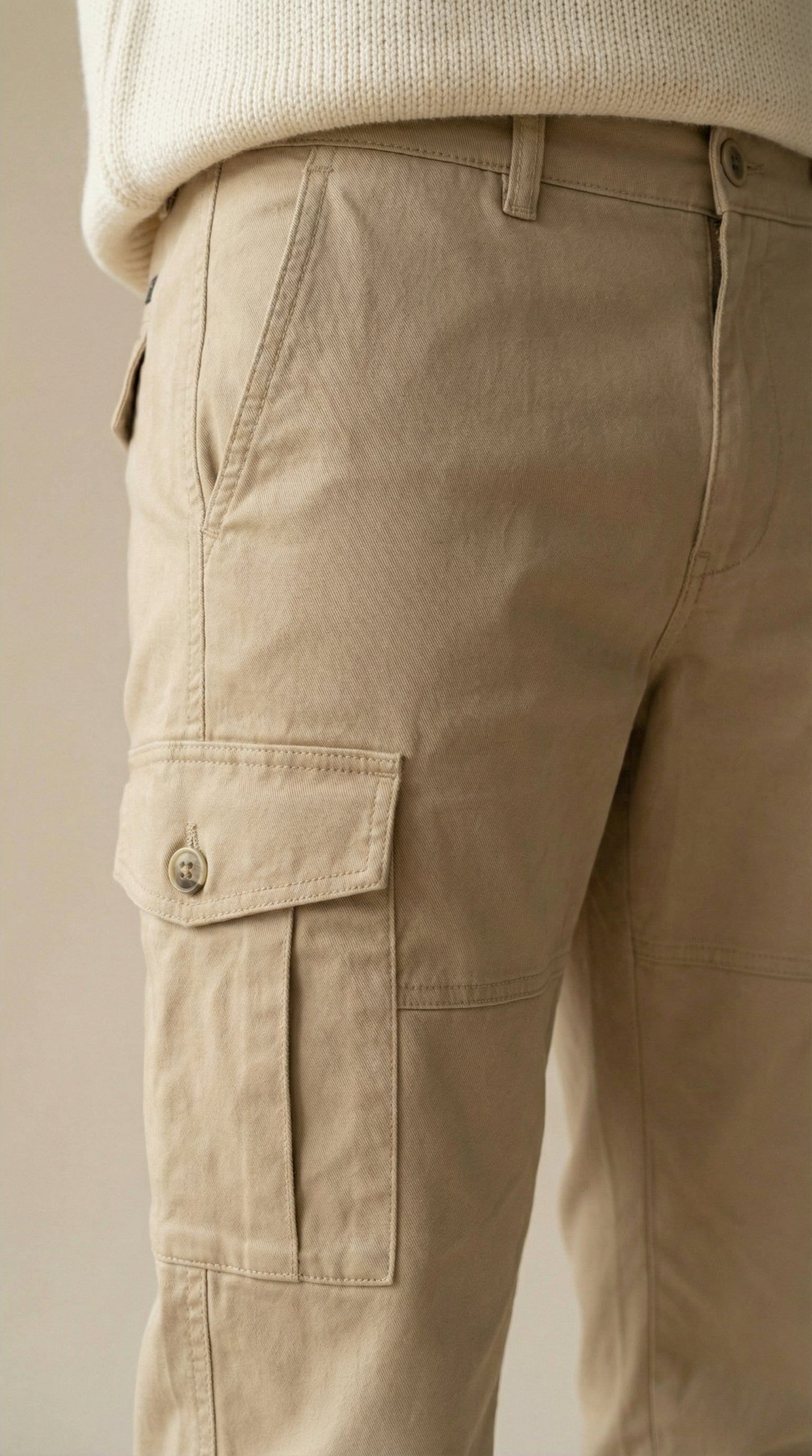 Men Regular Fit Cargo Pants in Cotton Twill – 6 Pocket Casual Utility Wear