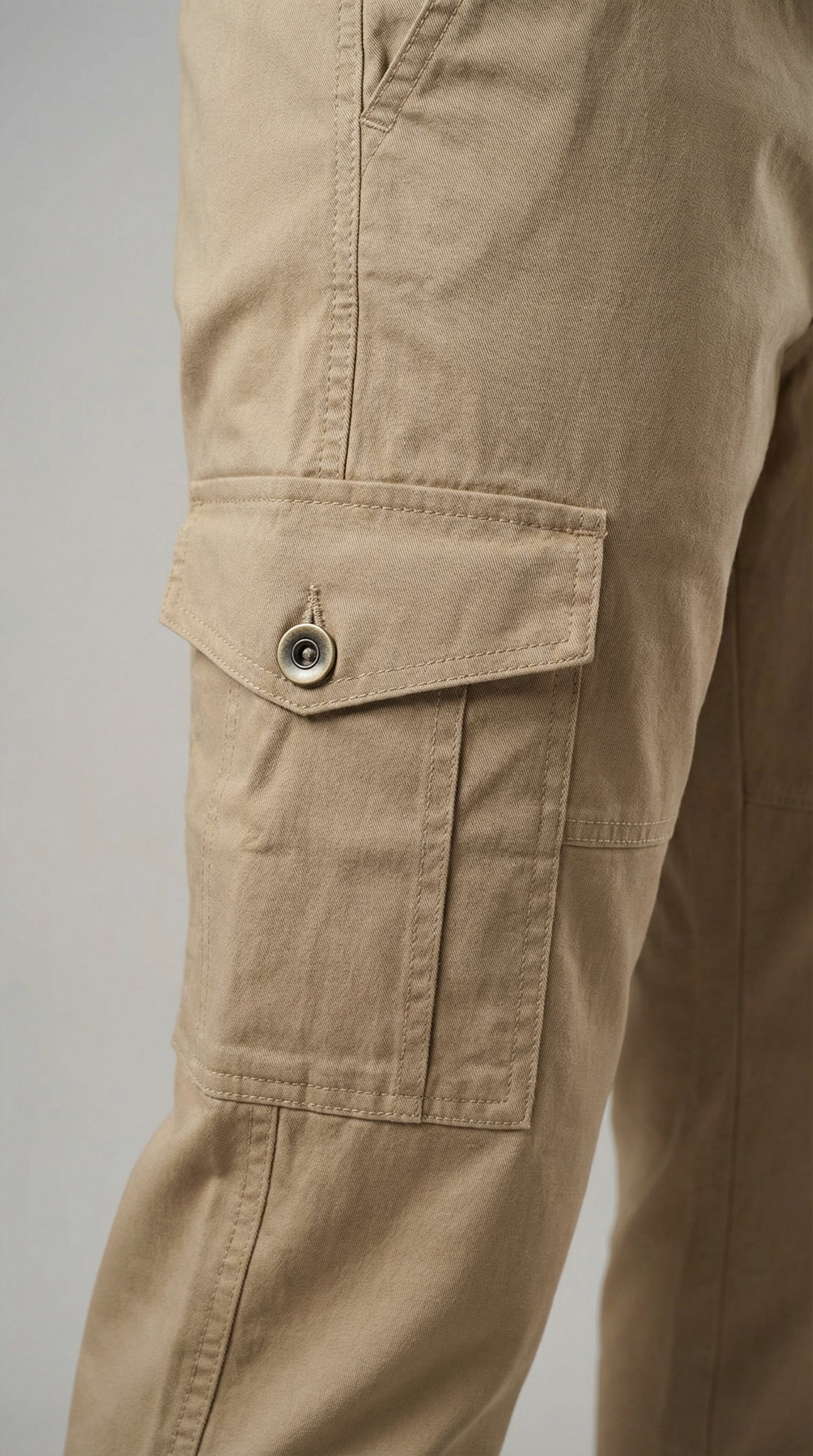 Men Regular Fit Cargo Pants in Cotton Twill – 6 Pocket Casual Utility Wear