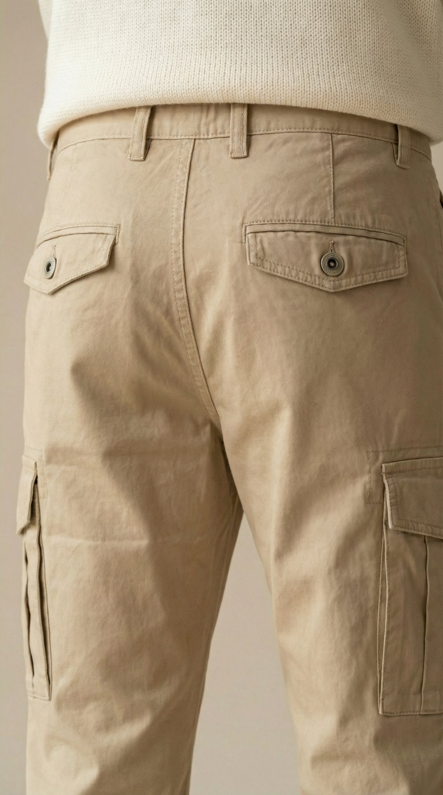 Men Regular Fit Cargo Pants in Cotton Twill – 6 Pocket Casual Utility Wear