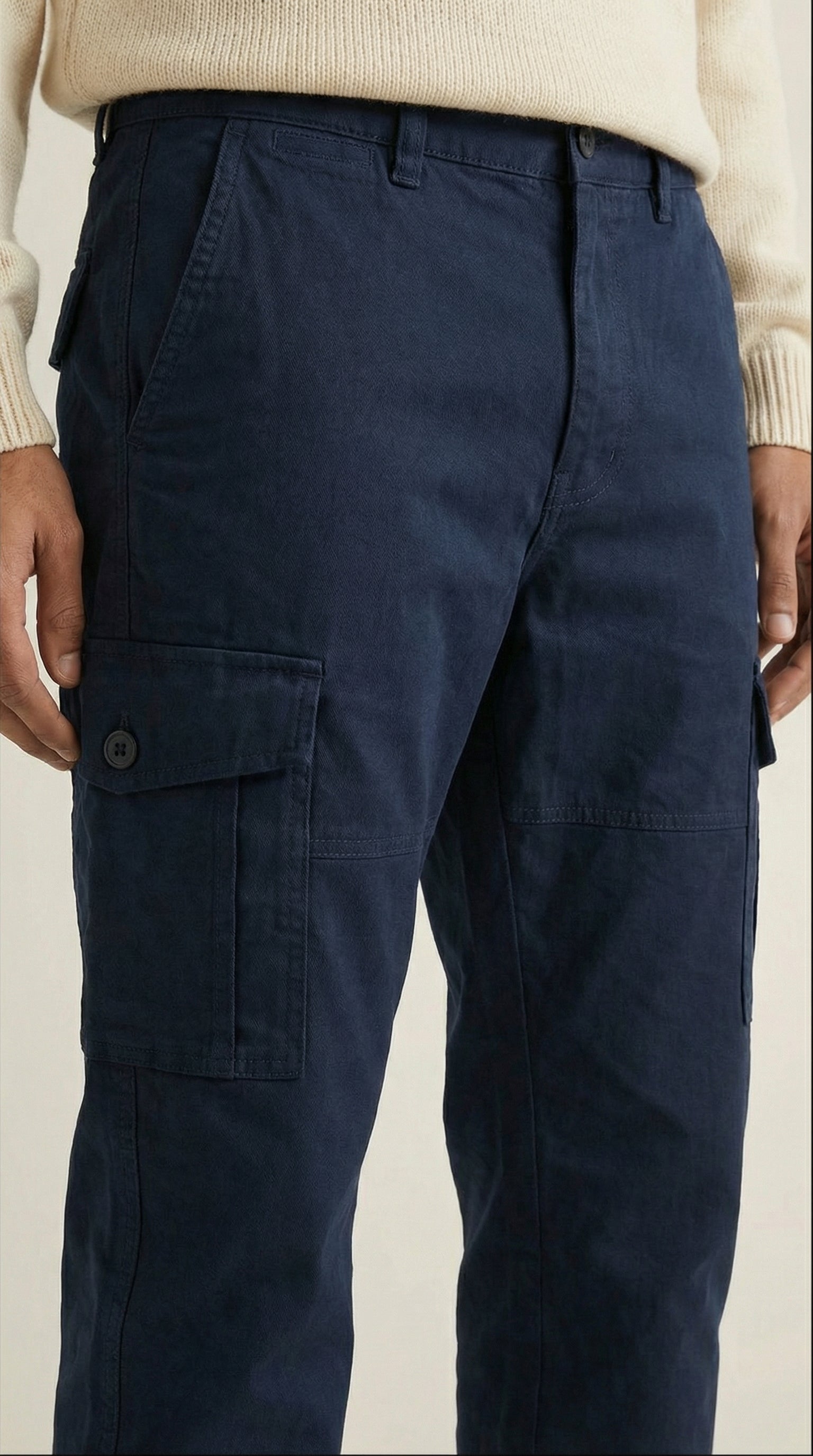 Men Regular Fit Cargo Pants in Cotton Twill – 6 Pocket Casual Utility Wear
