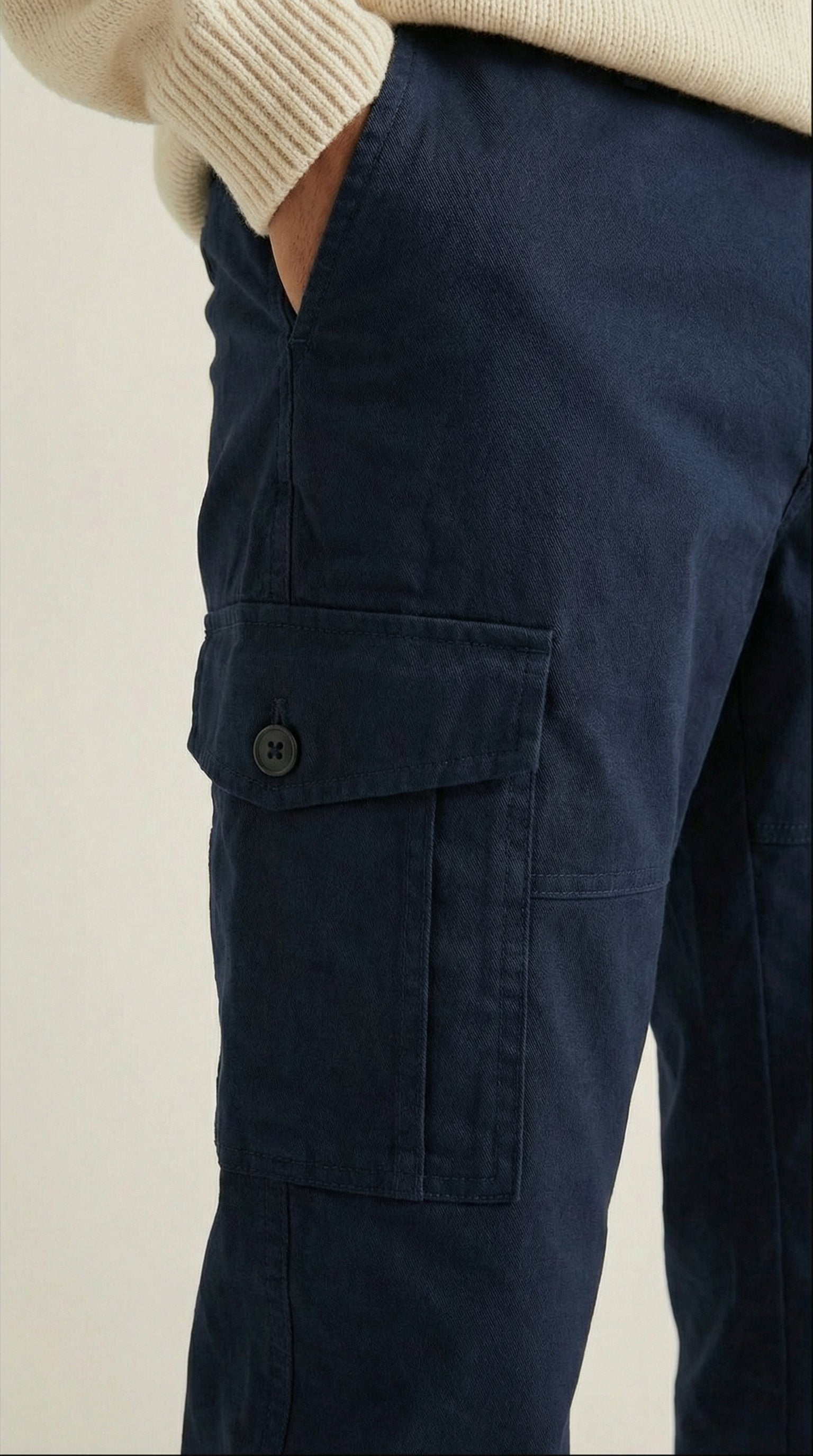 Men Regular Fit Cargo Pants in Cotton Twill – 6 Pocket Casual Utility Wear
