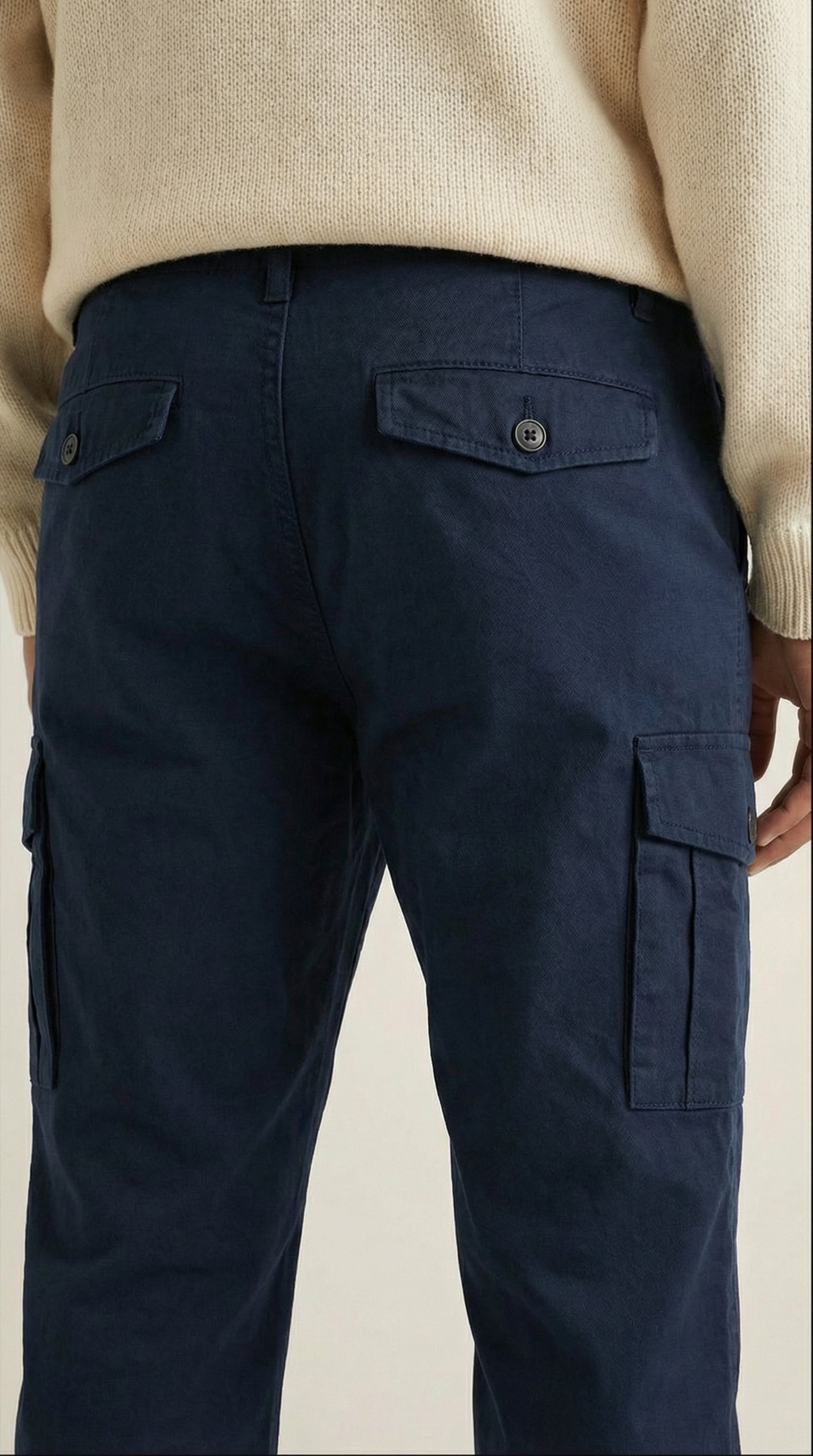 Men Regular Fit Cargo Pants in Cotton Twill – 6 Pocket Casual Utility Wear