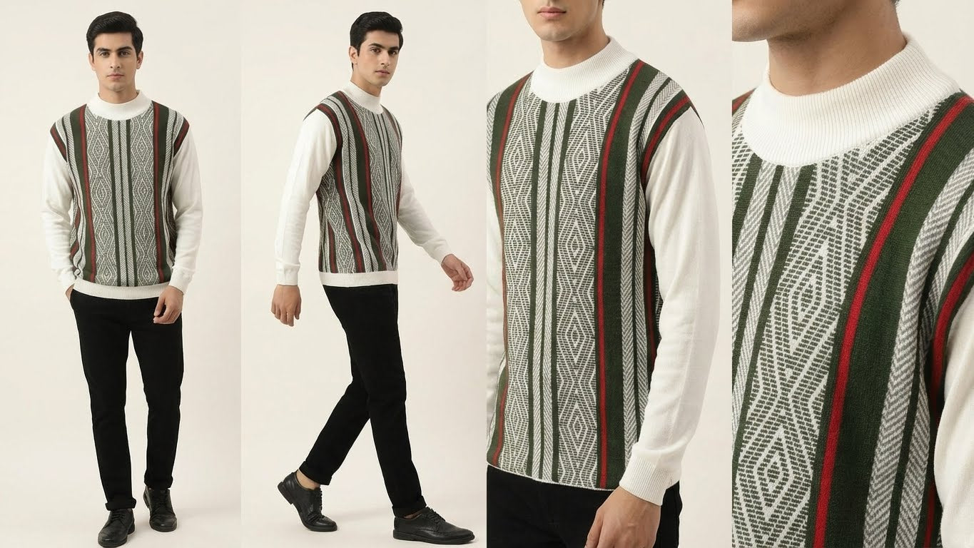 Men’s Premium Textured Knitted Cotton Sweater