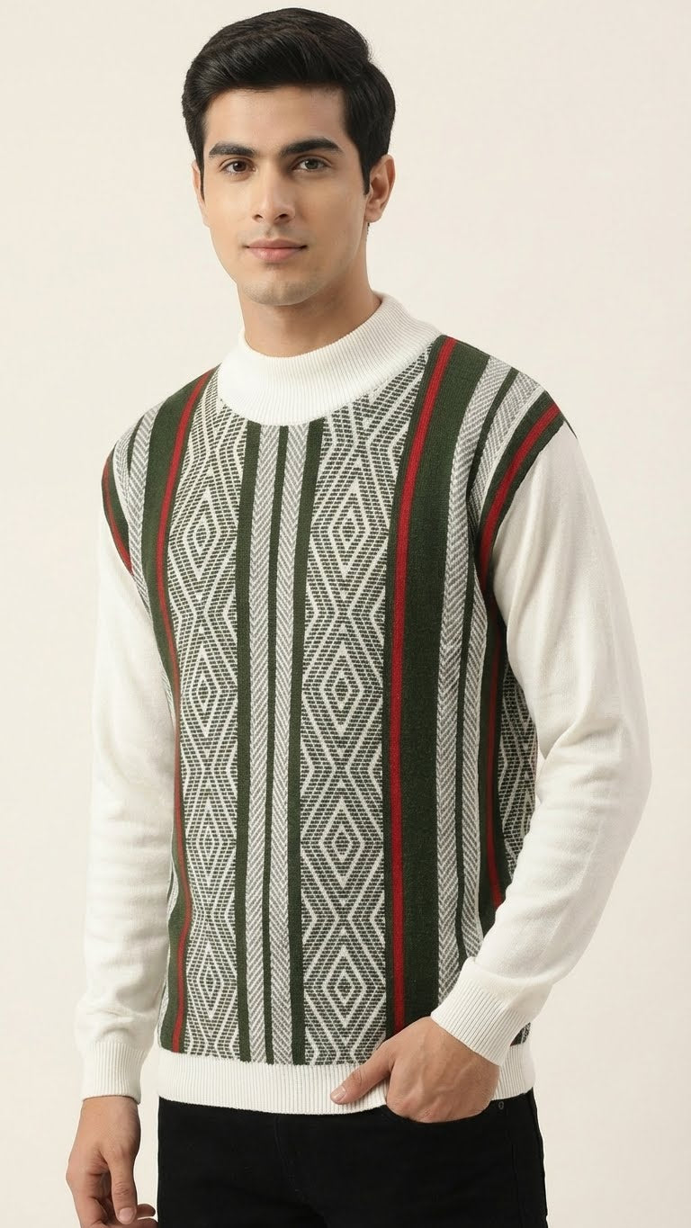 Men’s Premium Textured Knitted Cotton Sweater