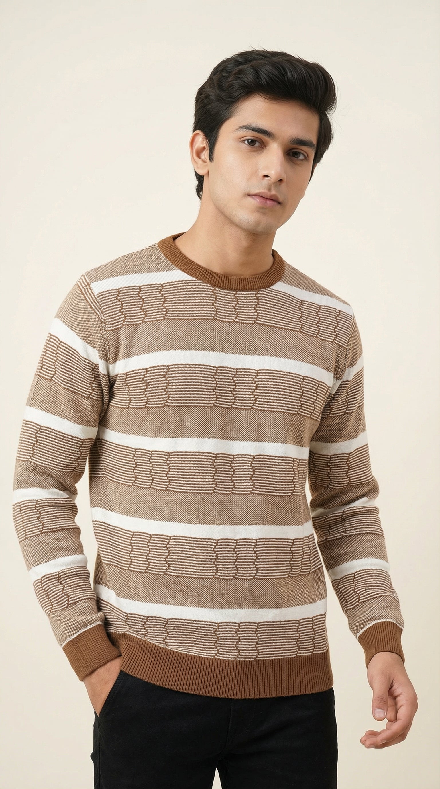Men’s Premium Striped Knitted T-Shirt