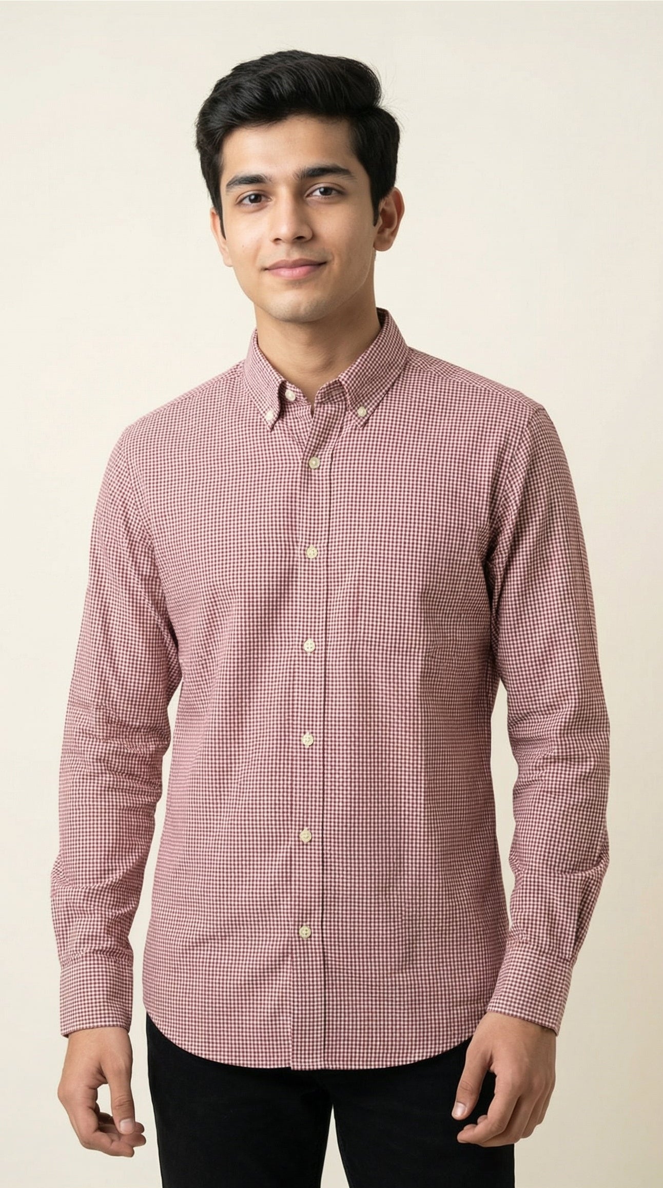 Slim Fit Micro Checks Shirt