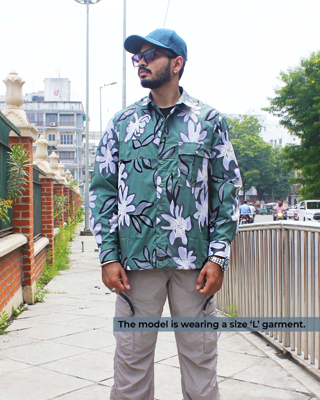 Men's floral shacket