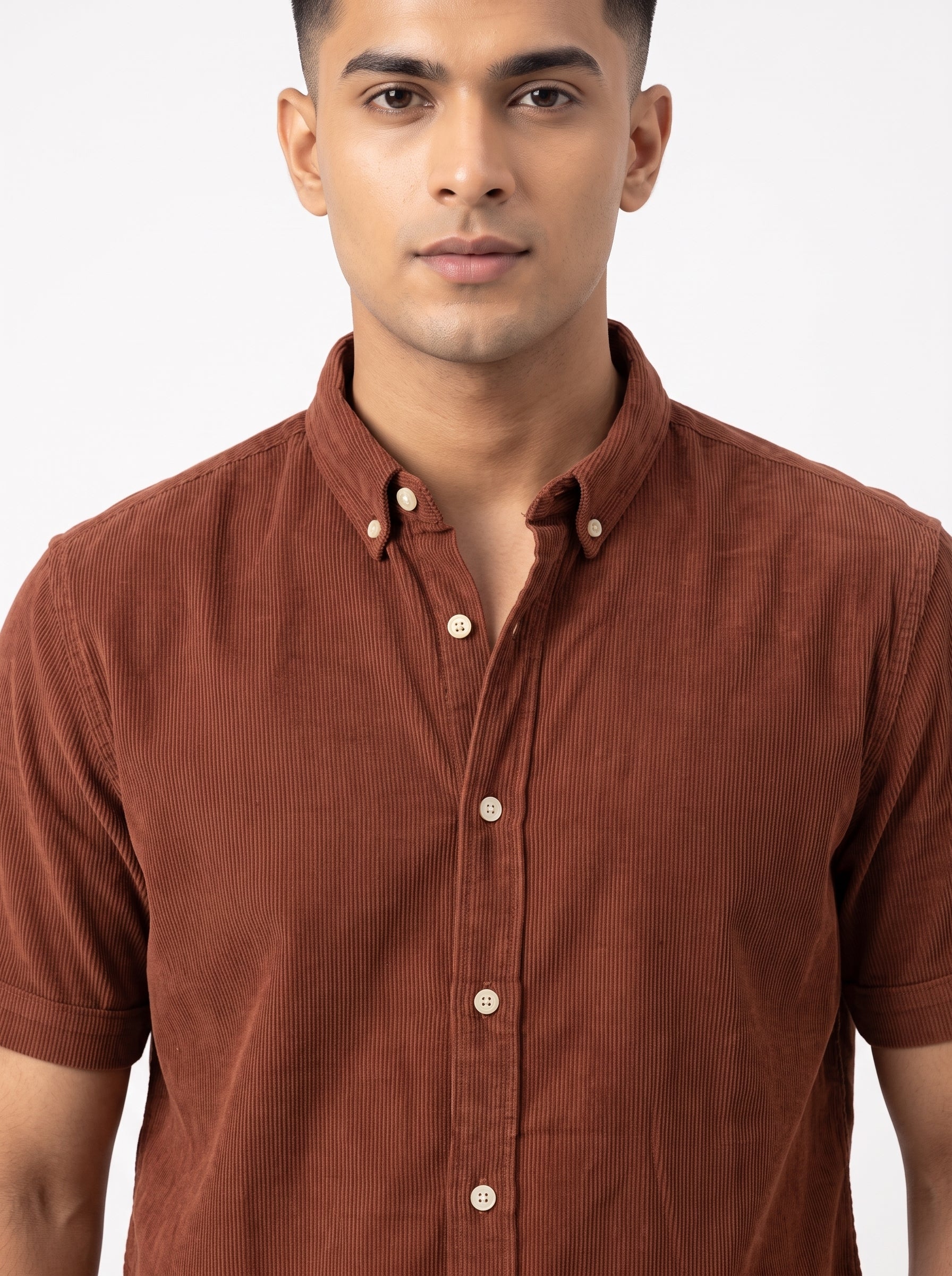 ZYLOFT Men's Premium Corduroy Half Sleeve Shirt | Casual Shirt
