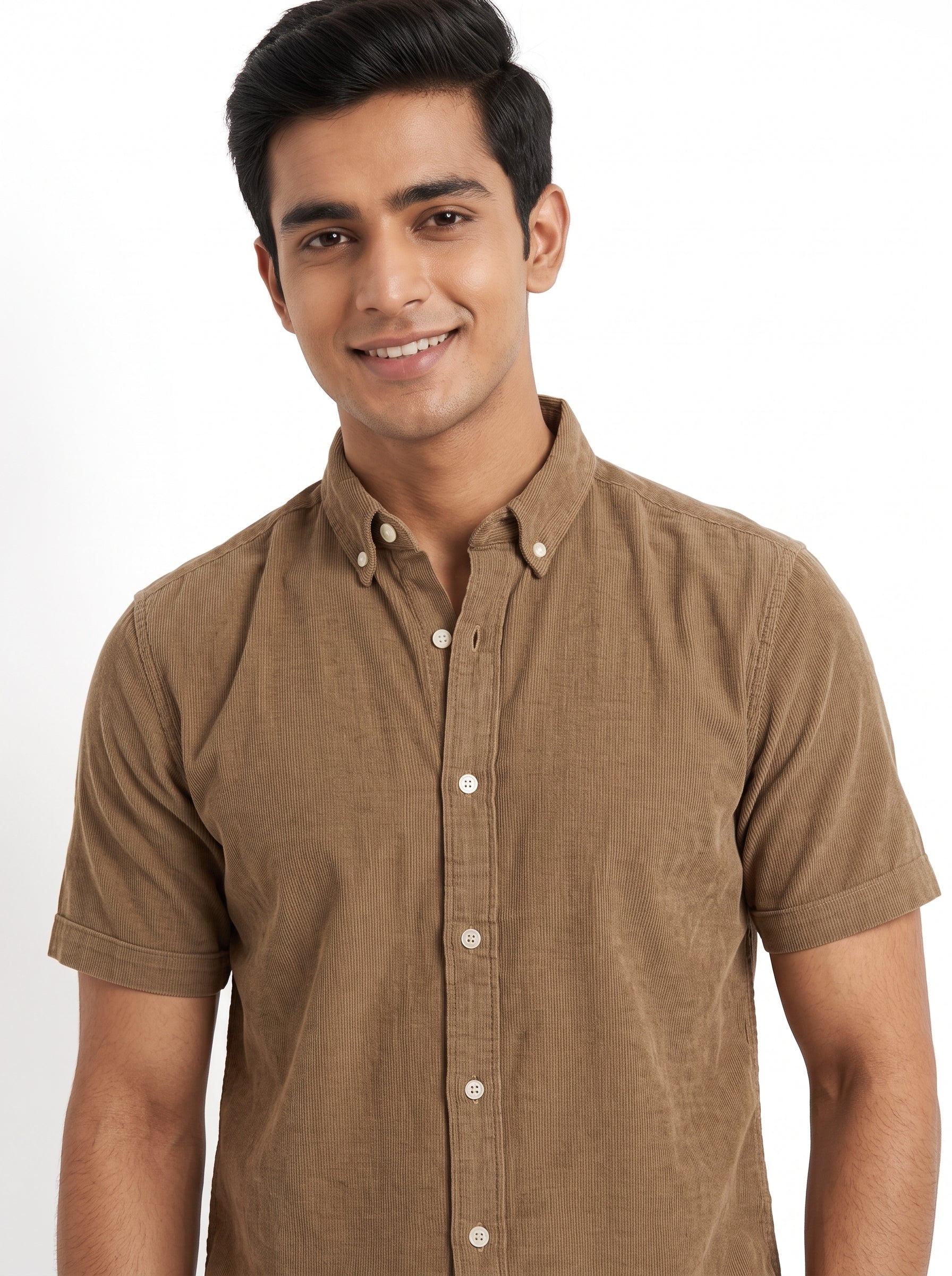 ZYLOFT Men's Premium Corduroy Half Sleeve Shirt | Casual Shirt
