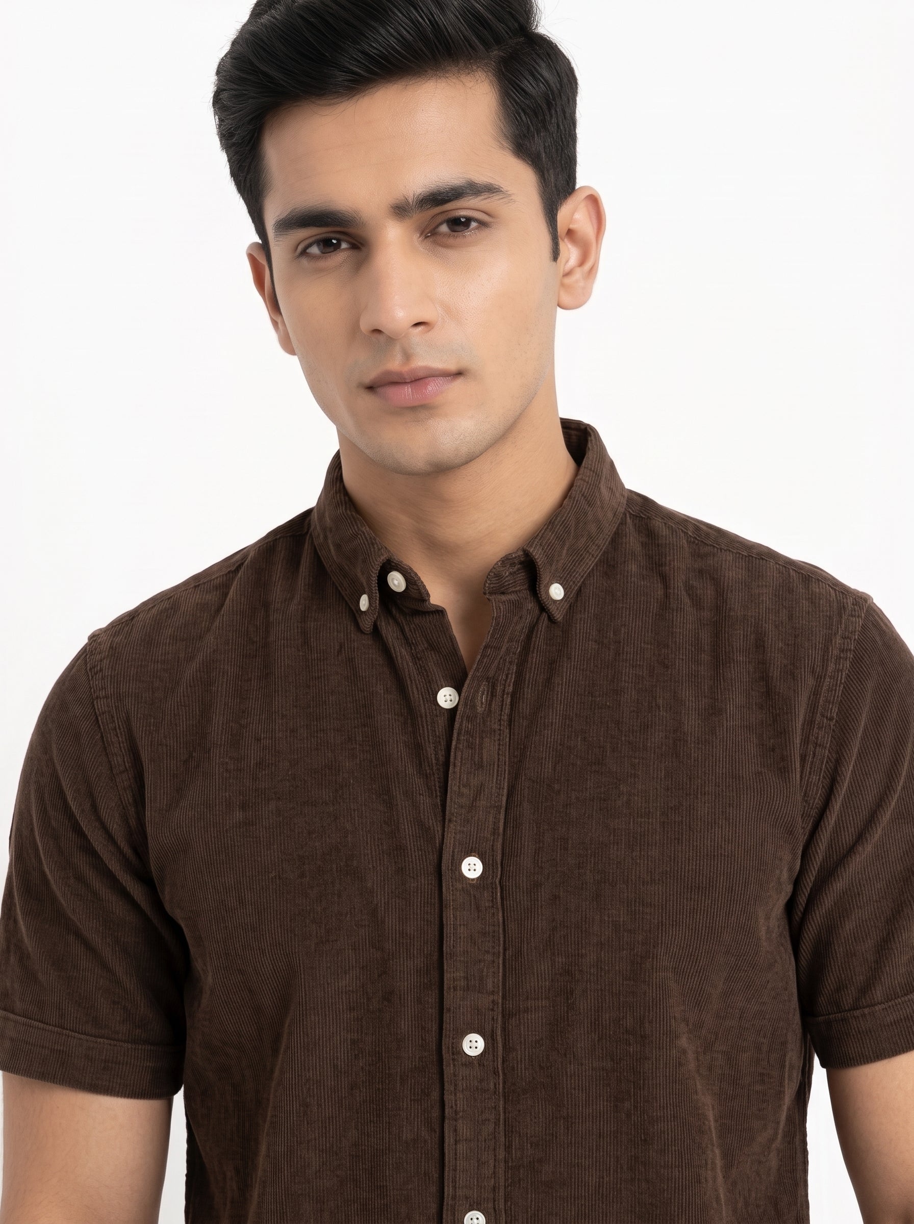 ZYLOFT Men's Premium Corduroy Half Sleeve Shirt | Casual Shirt