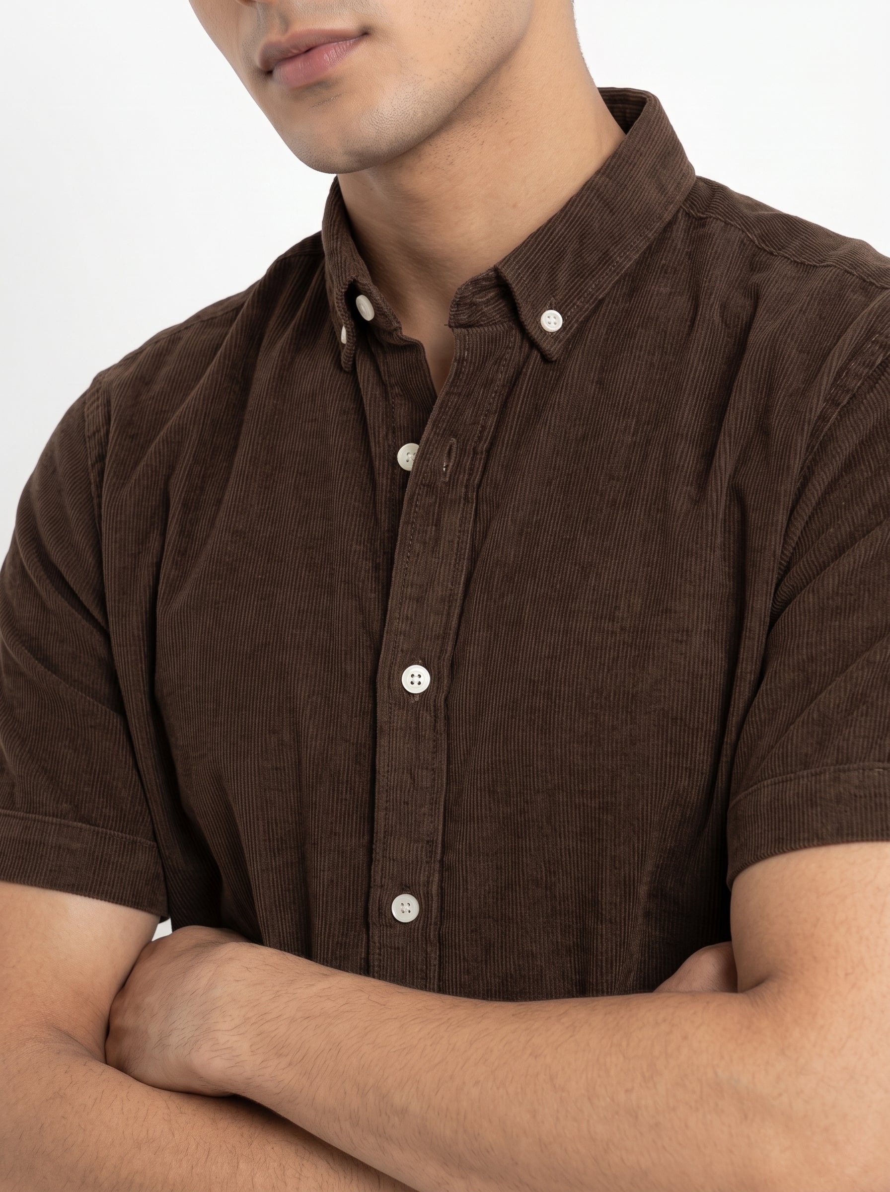 ZYLOFT Men's Premium Corduroy Half Sleeve Shirt | Casual Shirt