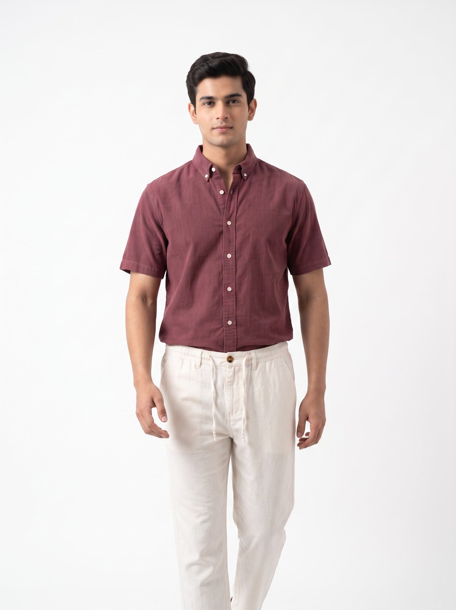 ZYLOFT Men's Premium Corduroy Half Sleeve Shirt | Casual Shirt