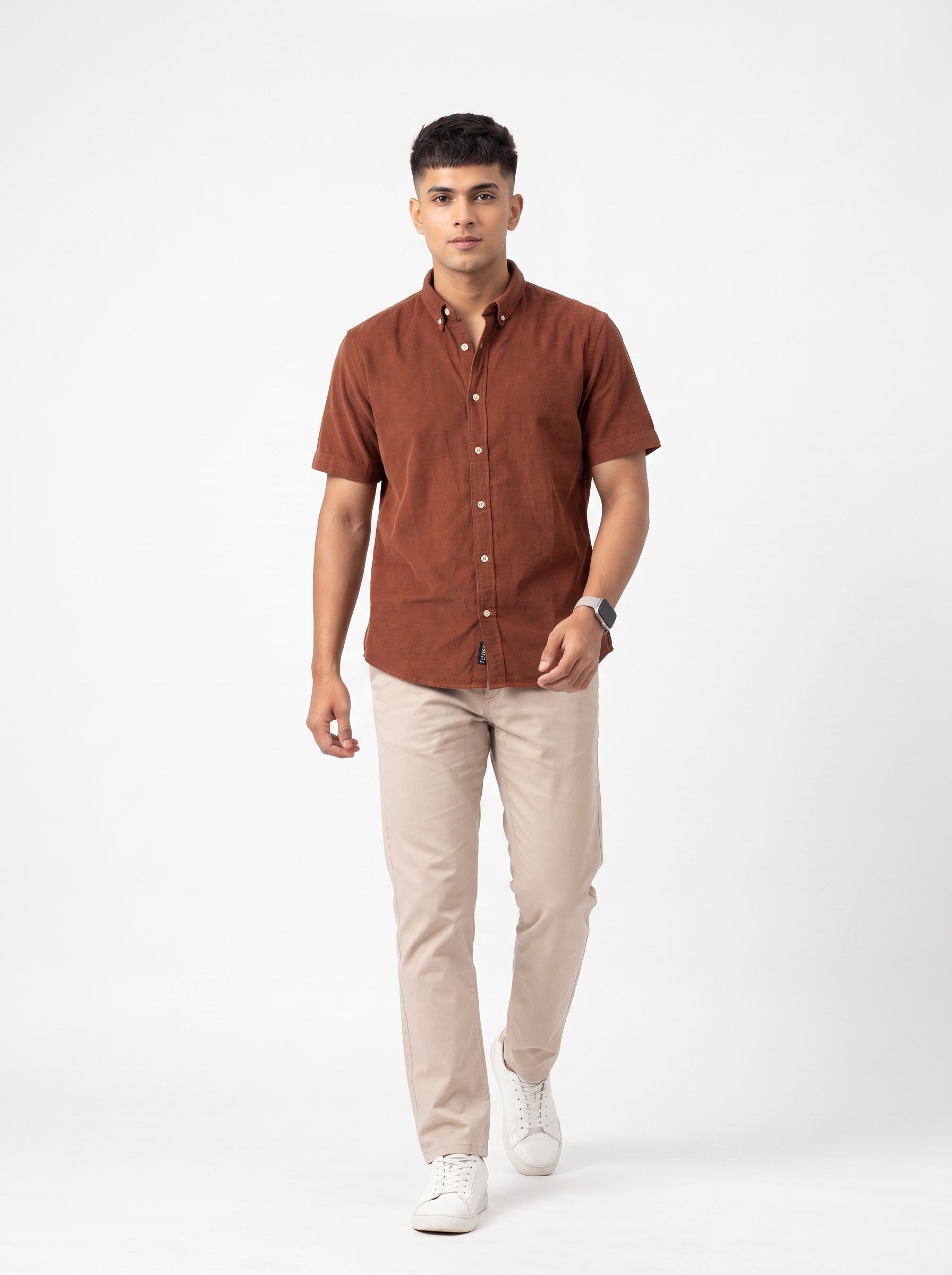 ZYLOFT Men's Premium Corduroy Half Sleeve Shirt | Casual Shirt