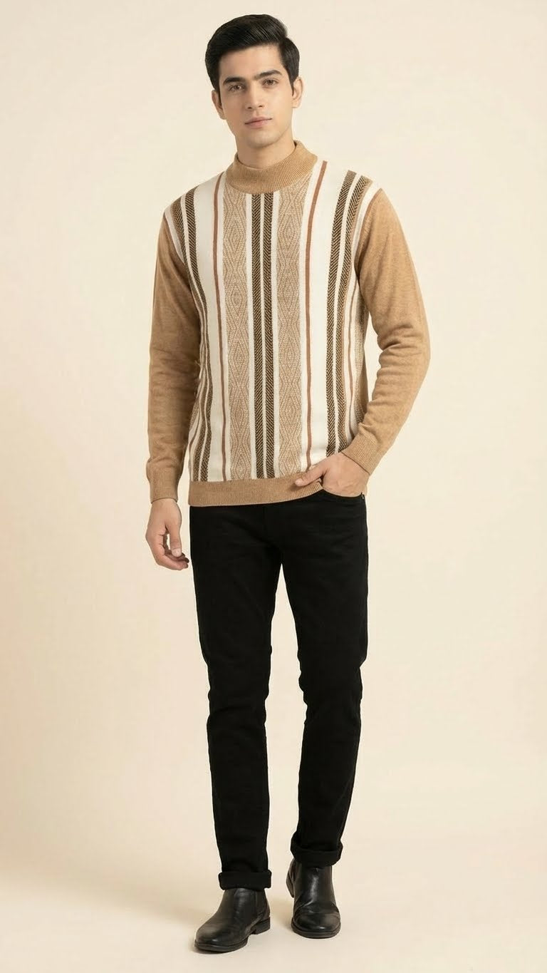 Men’s Premium Textured Knitted Cotton Sweater