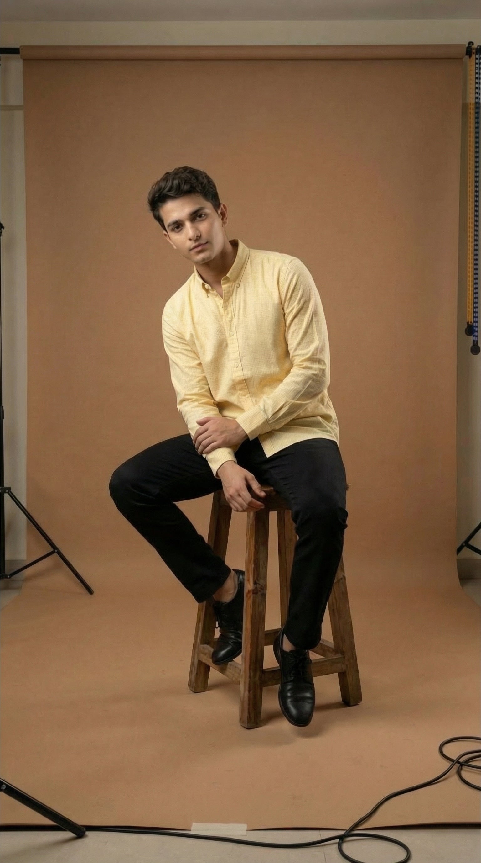 Slim Fit Micro Checks Shirt