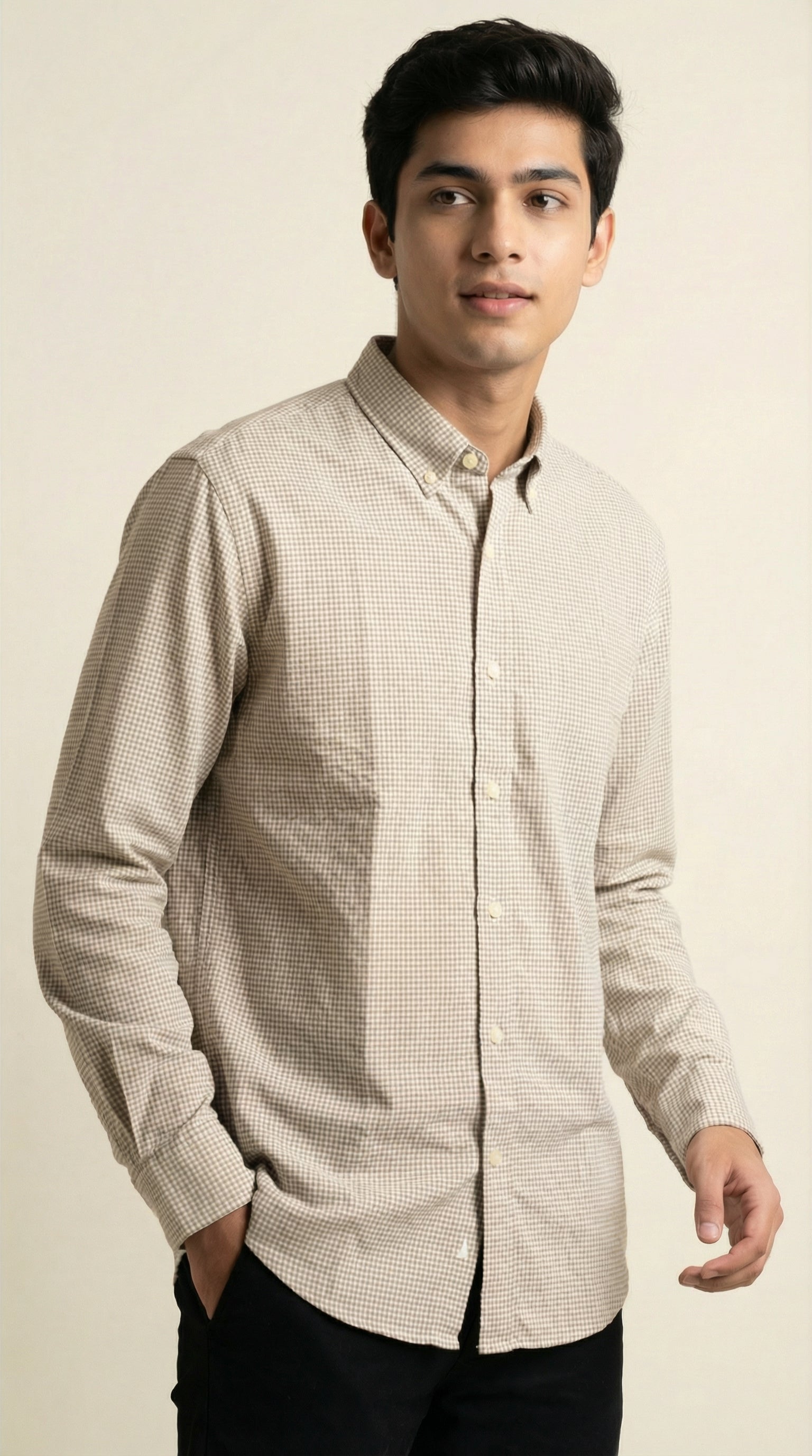 Slim Fit Micro Checks Shirt