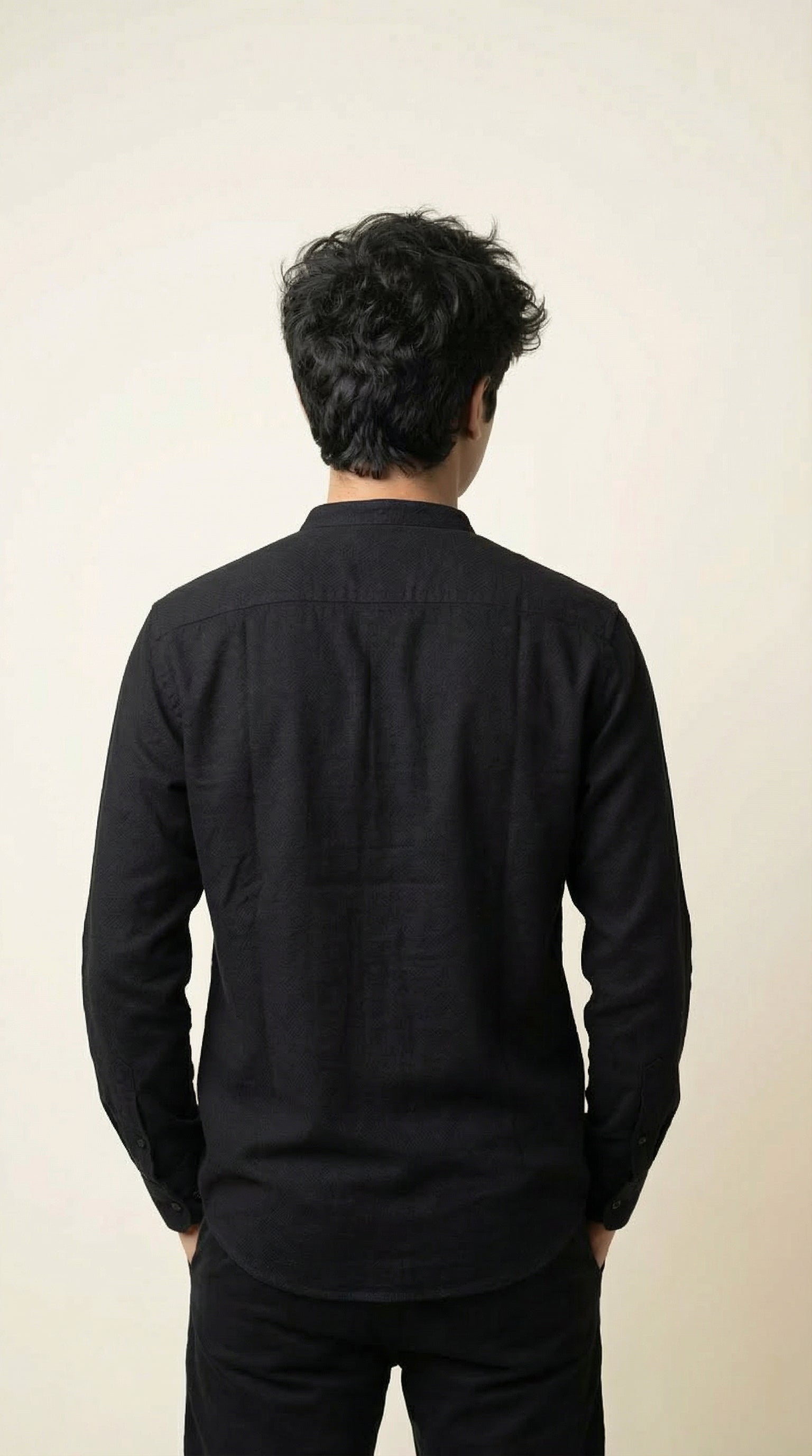 Regular Chinese Collar Shirt | Premium Jute Cotton Minimal Shirt for Men