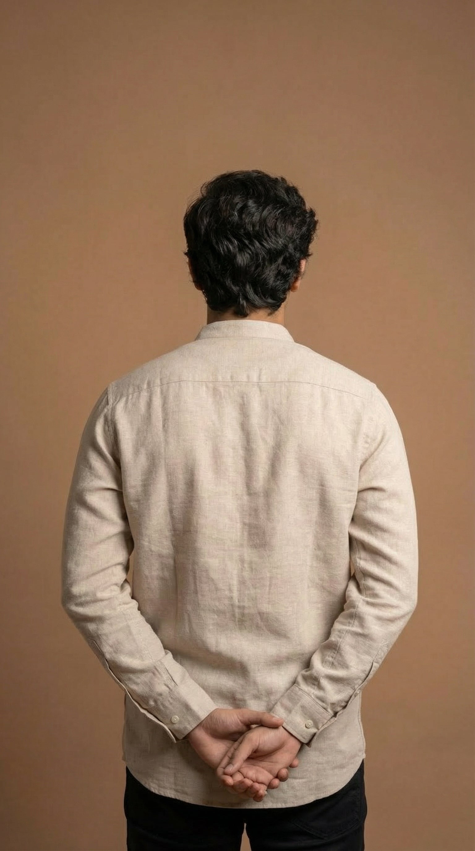 Regular Chinese Collar Shirt | Premium Jute Cotton Minimal Shirt for Men