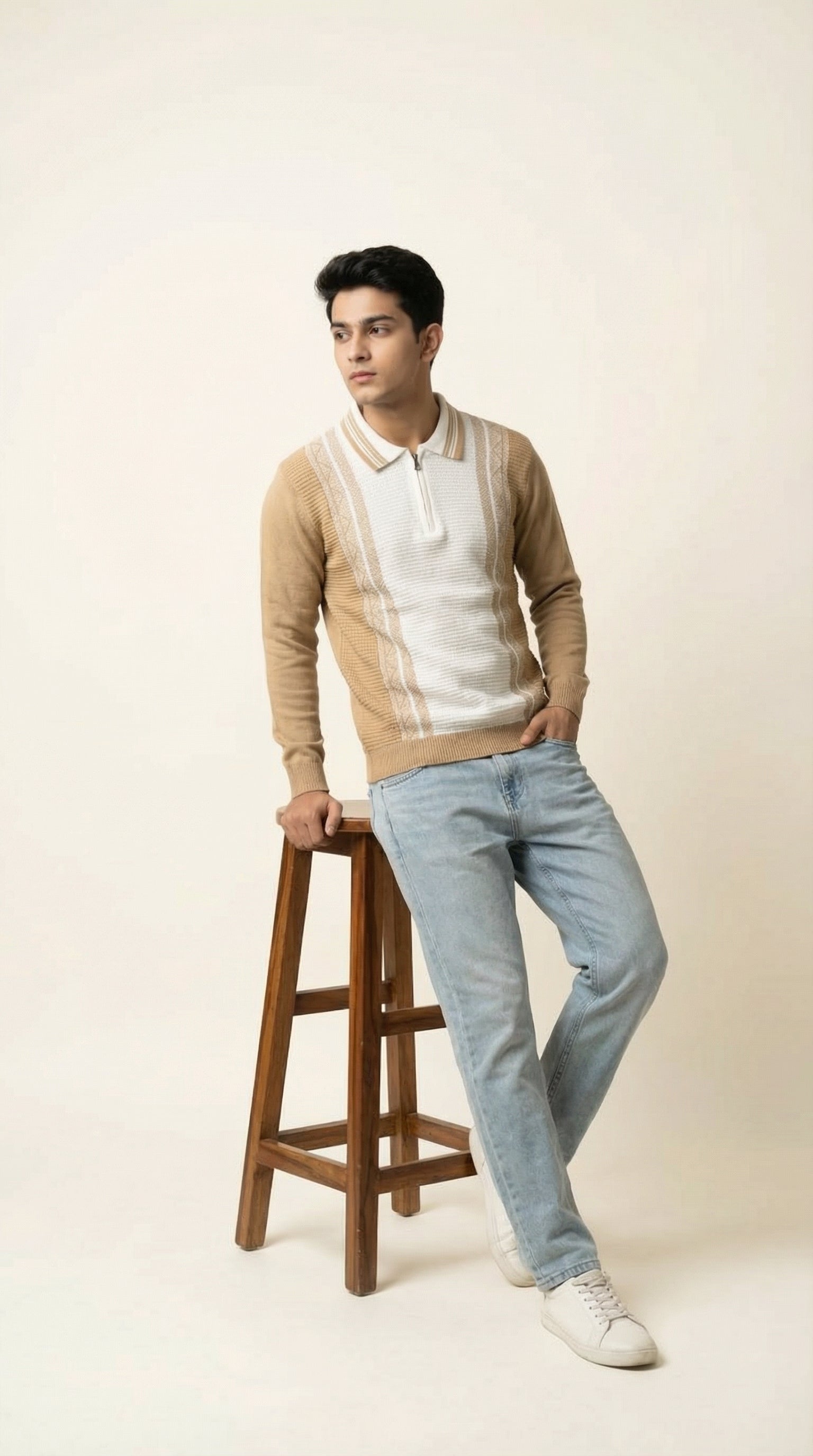 Men’s Premium Knitted Zip Polo Sweater