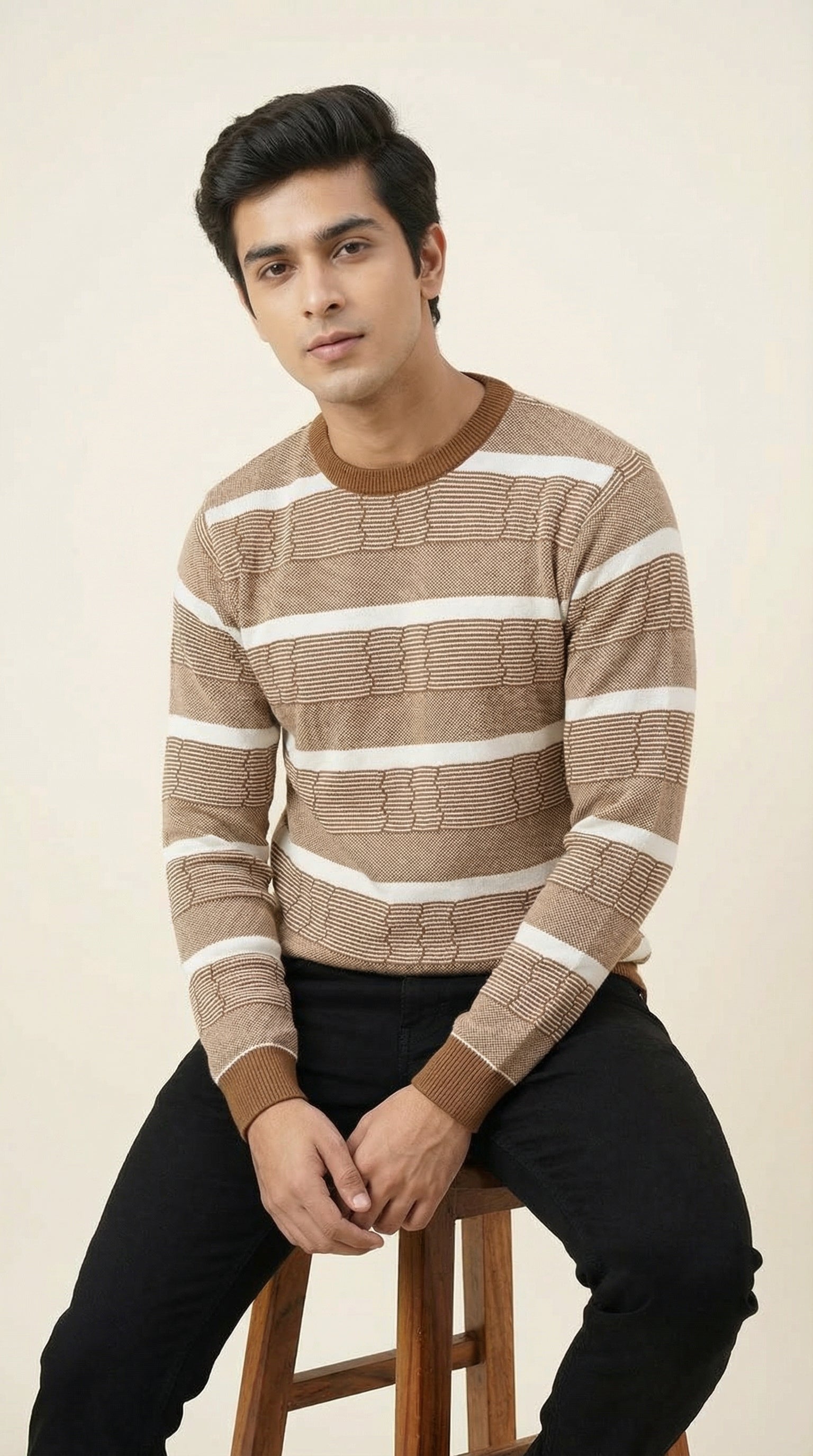 Men’s Premium Striped Knitted T-Shirt