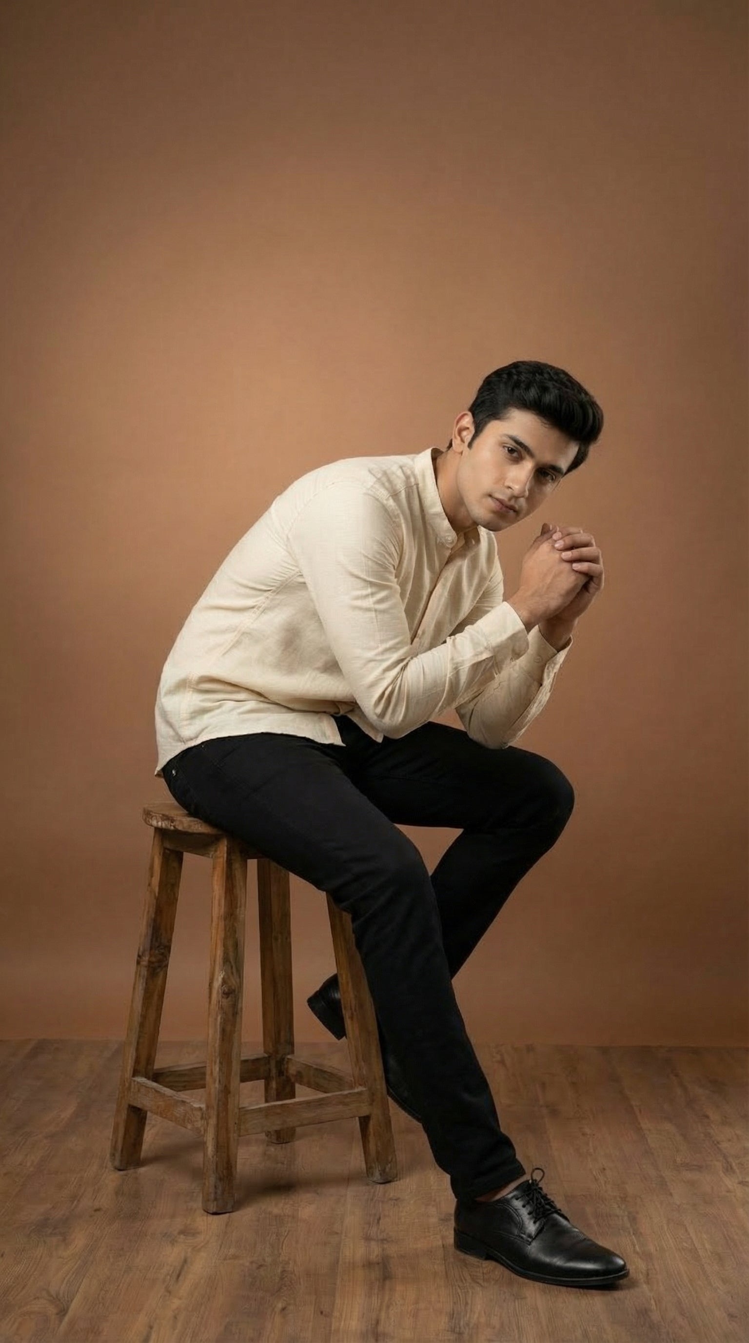 Regular Chinese Collar Shirt | Premium Jute Cotton Minimal Shirt for Men