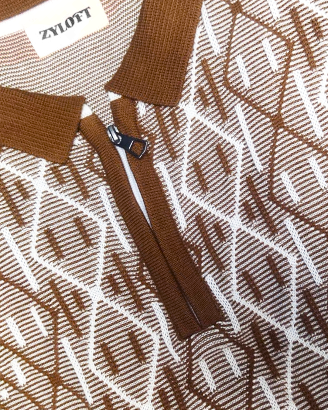 Men’s Jacquard-Knit Geometric Polo T-Shirt