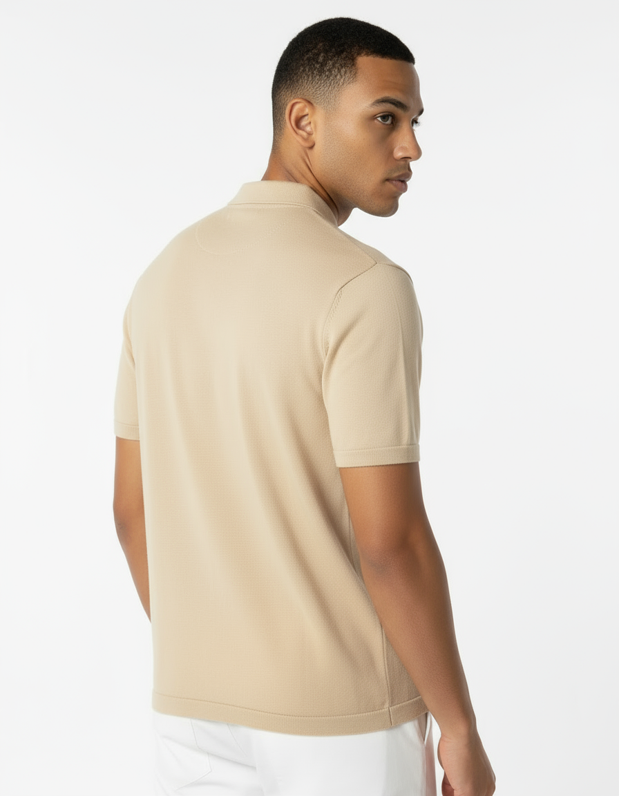 Men's Knit Polo Shirt | Retro Color Block