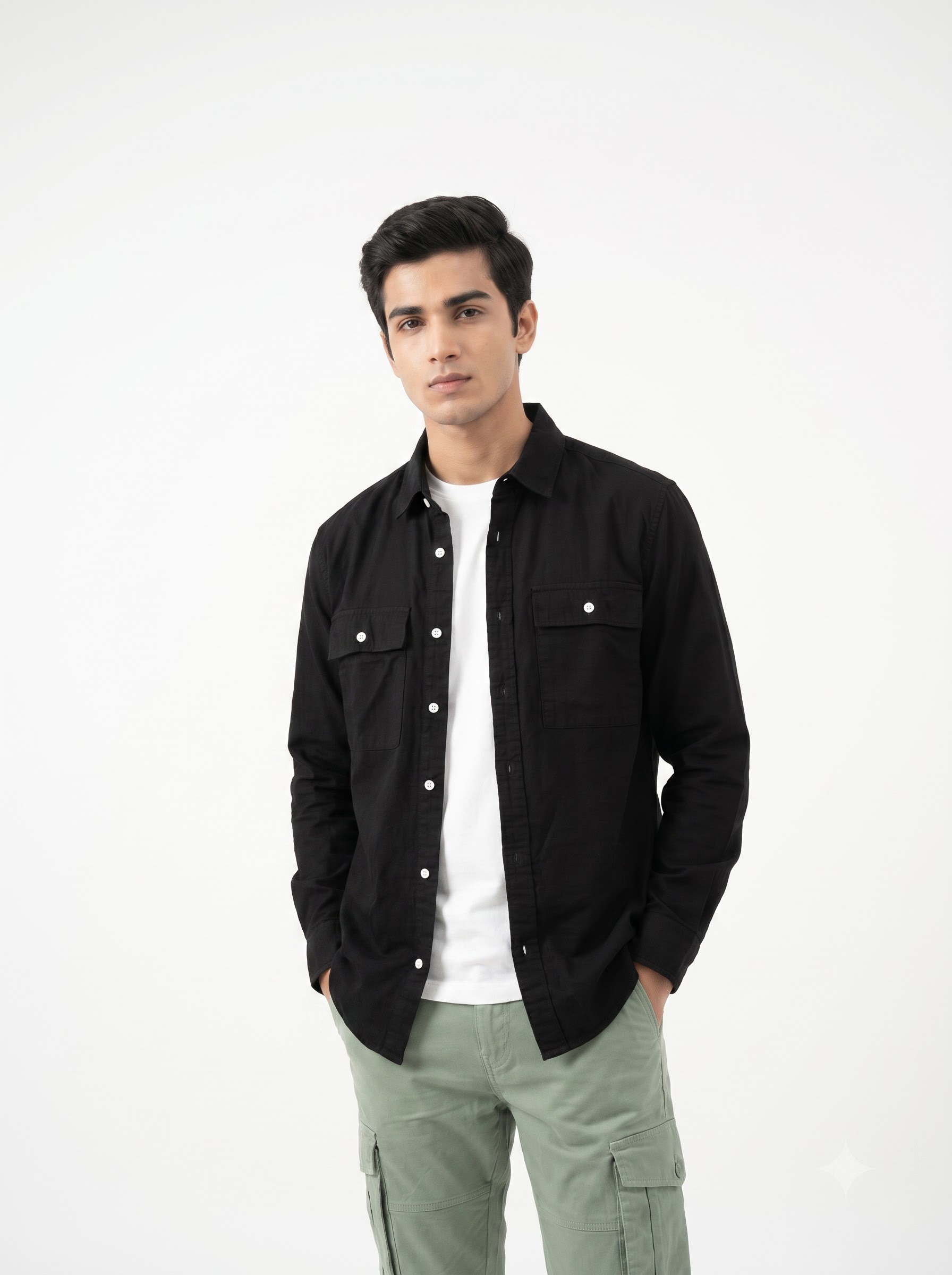 Zyloft solid Intense Double Flap Pocket Shirt