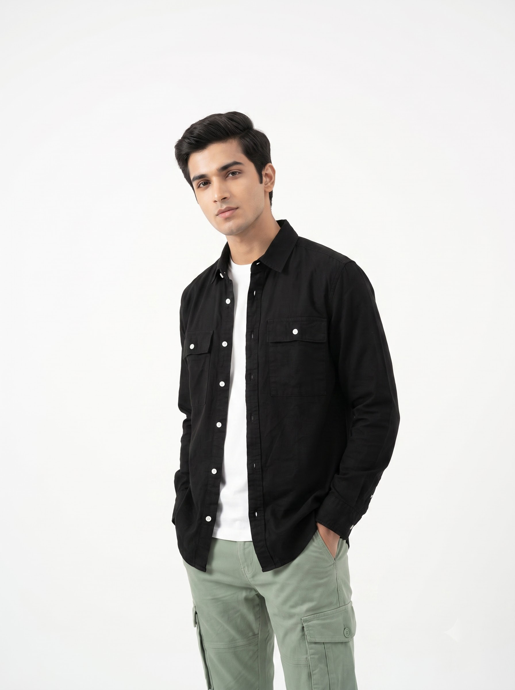 Zyloft solid Intense Double Flap Pocket Shirt