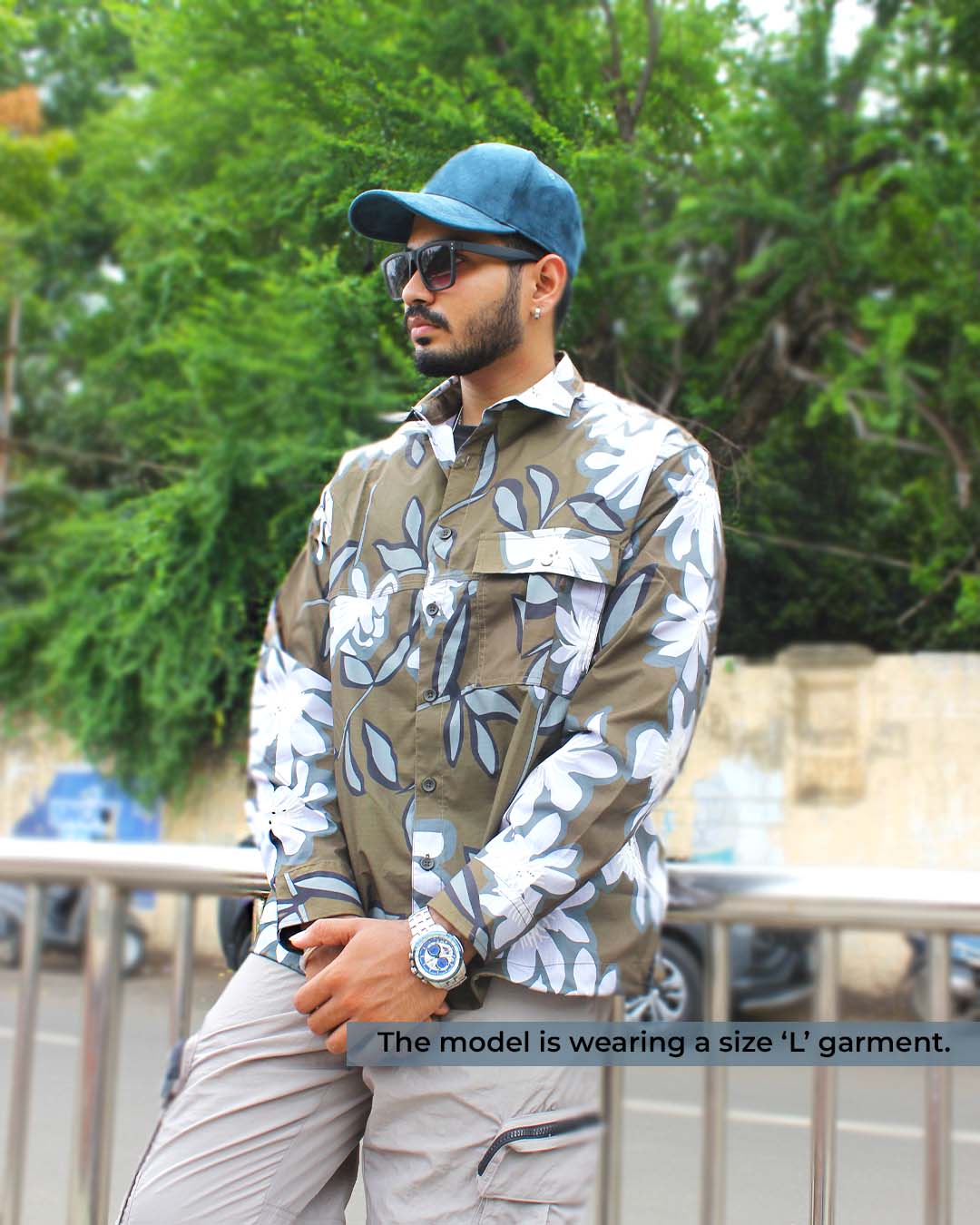 Men's floral shacket