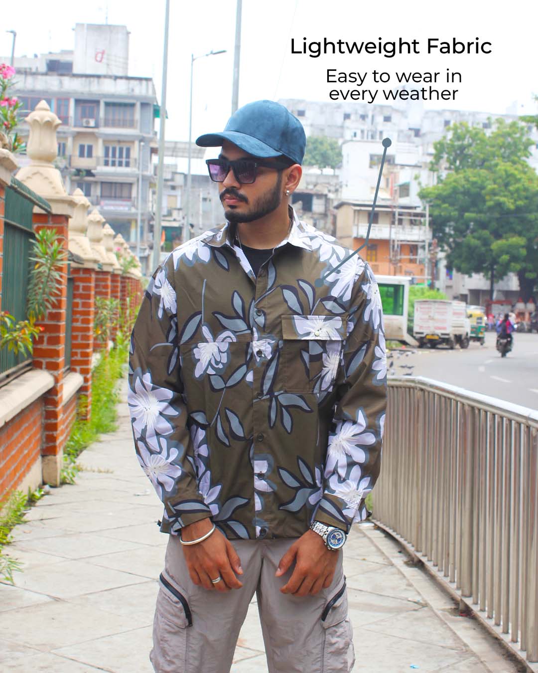 Men's floral shacket