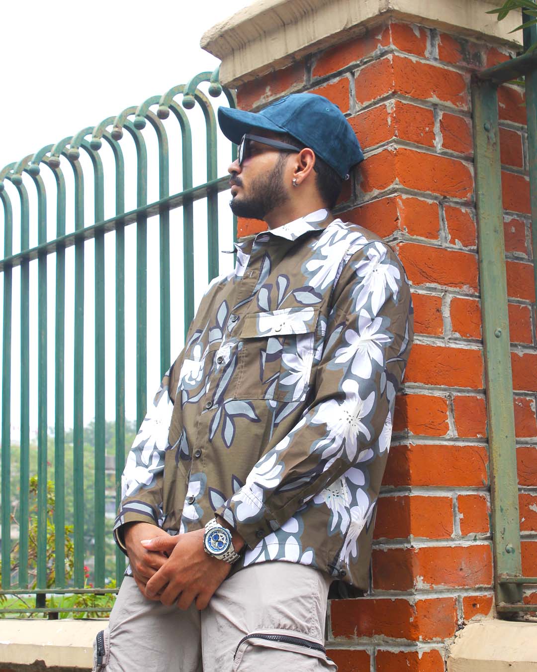 Men's floral shacket